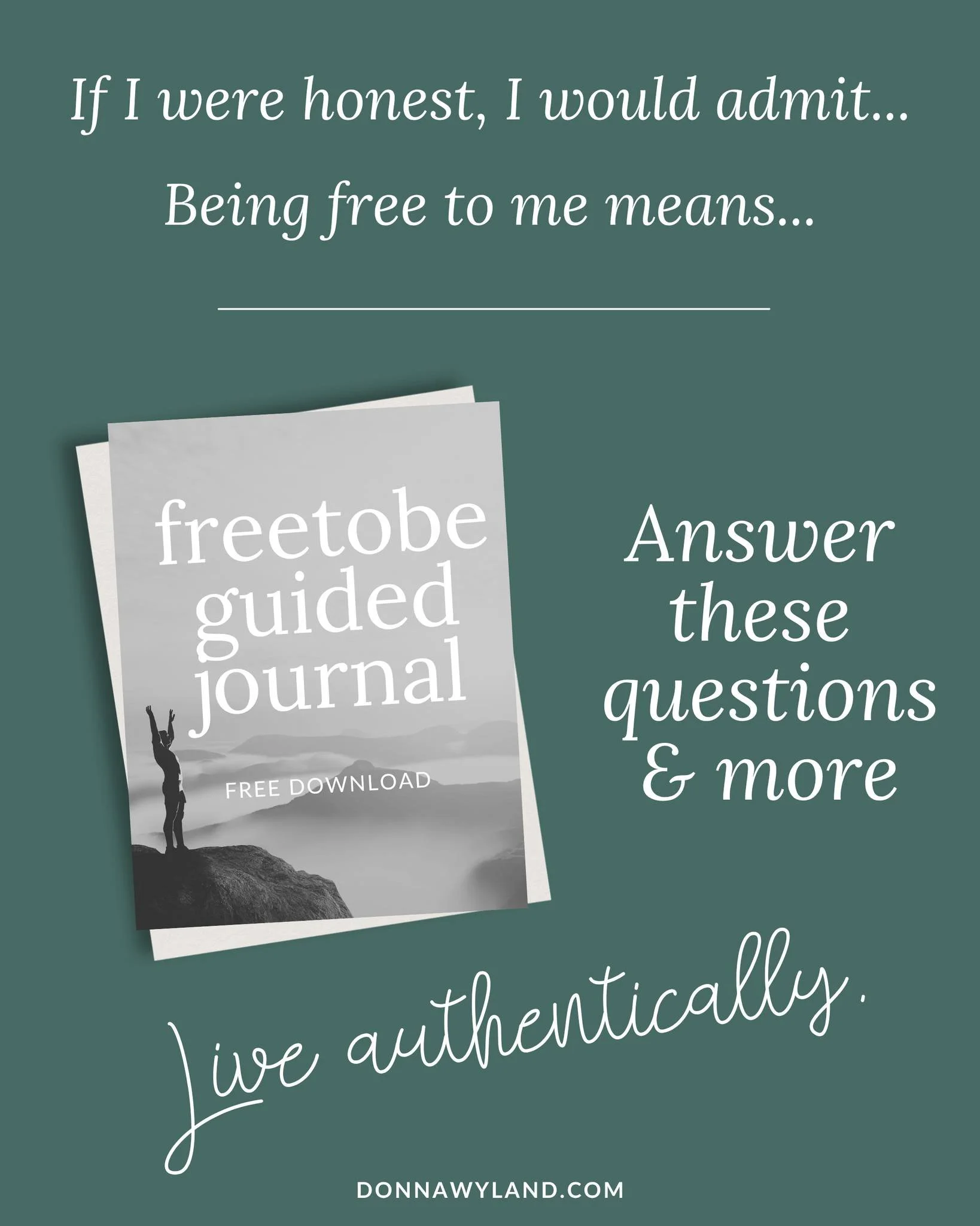 "If I were honest, I would admit...."

"Being free to me means...." 

Answer these questions and much more in my FREE Guided Journal, to find hope and authenticity in your life. Own your story. 

Your instant download is in the Li