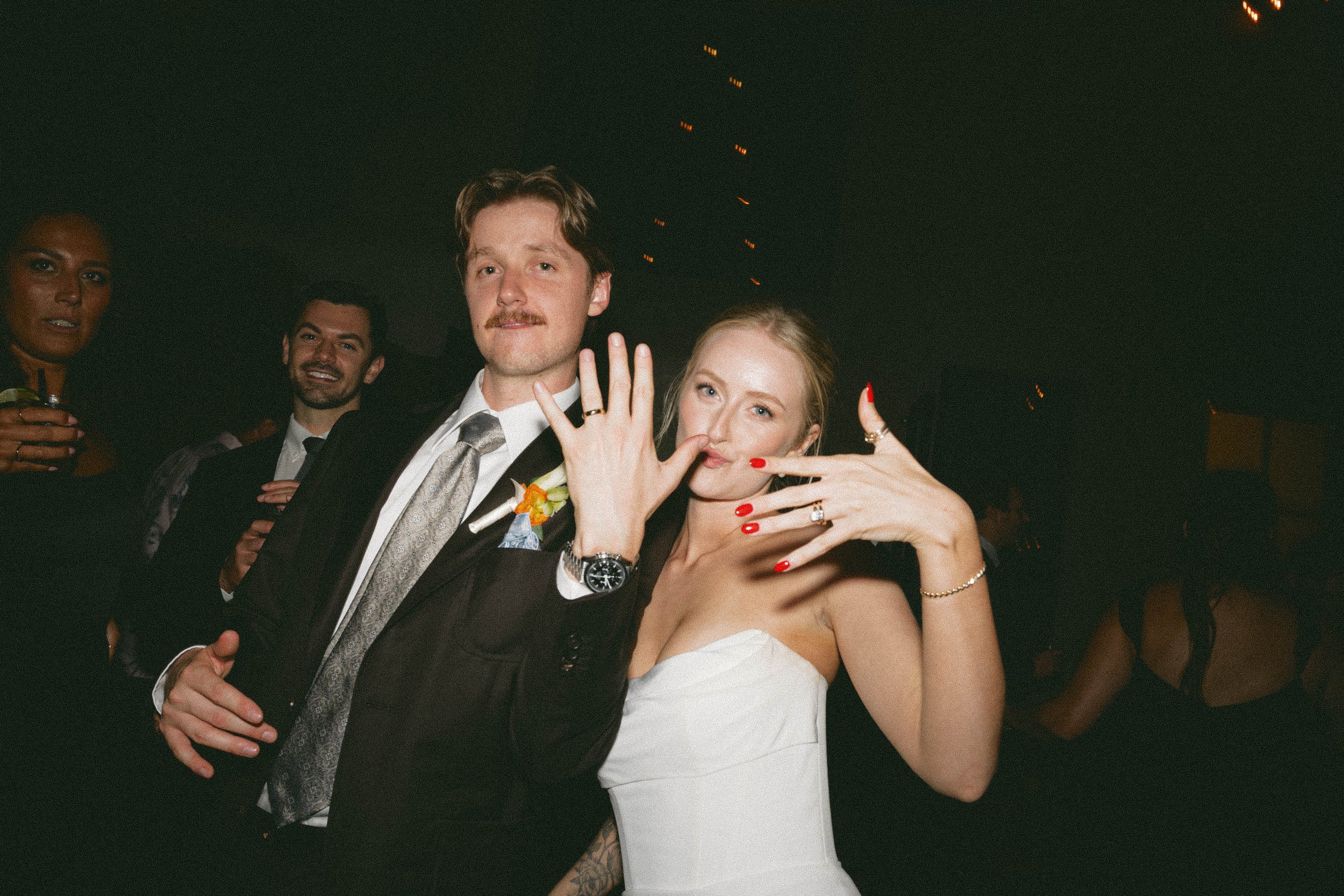 Candid documentary reception moment at Sonoma wedding — film photography by Radostina Boseva