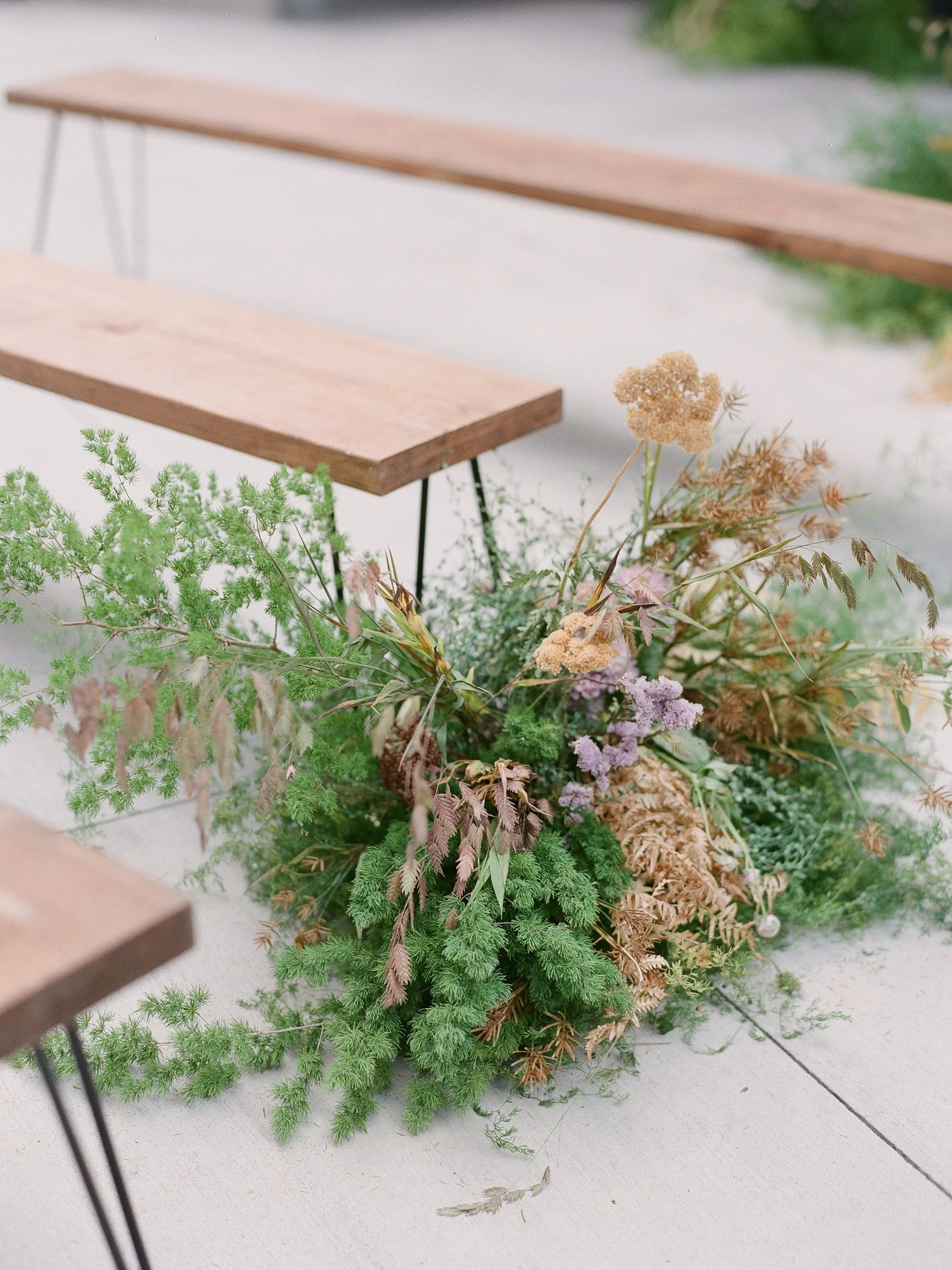 Wedding floral centerpiece detail on film — Los Angeles wedding photographer Radostina Boseva