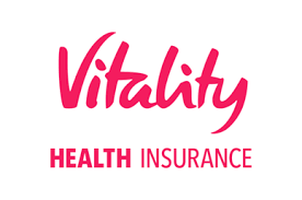 Vitality Health Insurance logo with stylized pink text on a white background.