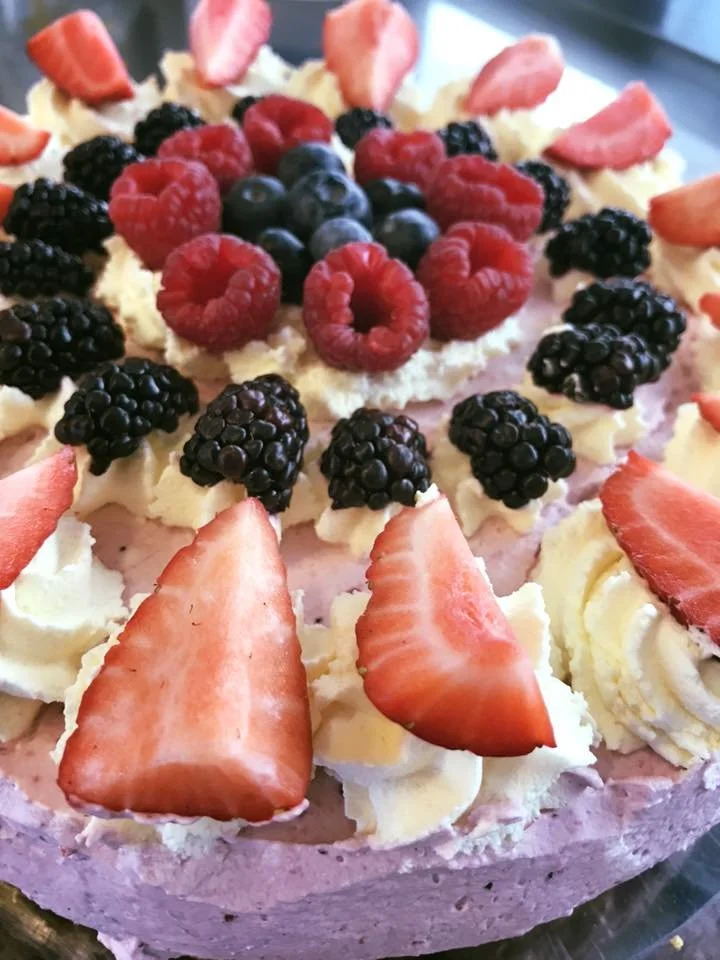 Fruit pavlova at the Topiary Tearoom, Hollybeck Garden Centre, Southwell