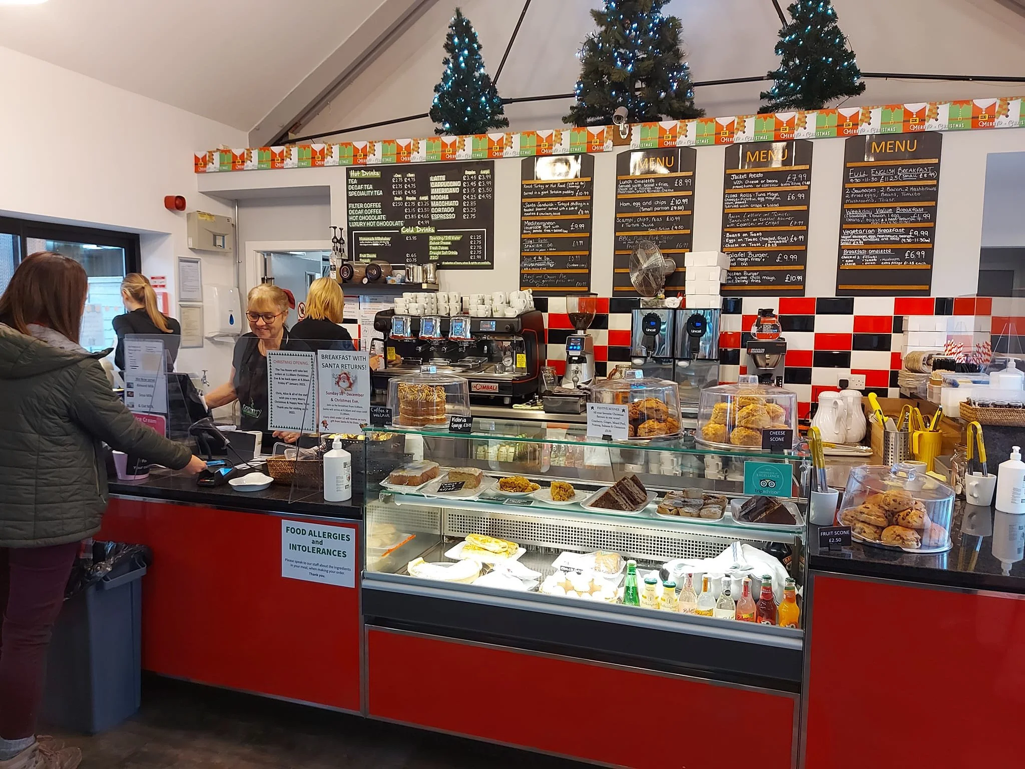 Food counter at the Topiary Tearoom, Hollybeck Garden Centre, Southwell