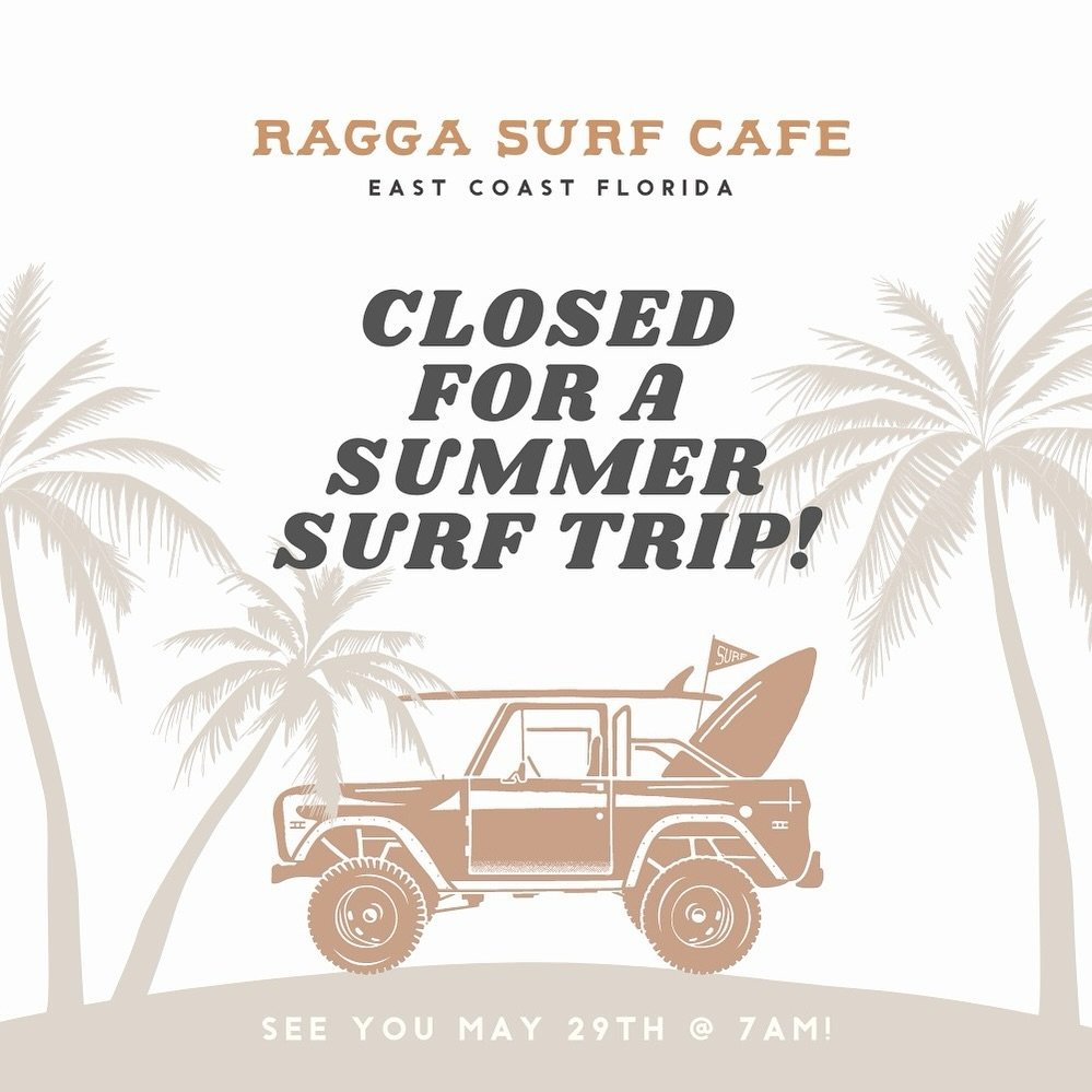 Our team &amp; families are taking a short summer break! A little surfing, family time &amp; recharge before summer...
🌊☀️
All shops with be closed:
Monday, May 16th - Tuesday, May 28th.
We&rsquo;ll reopen May 29th at 7am.
