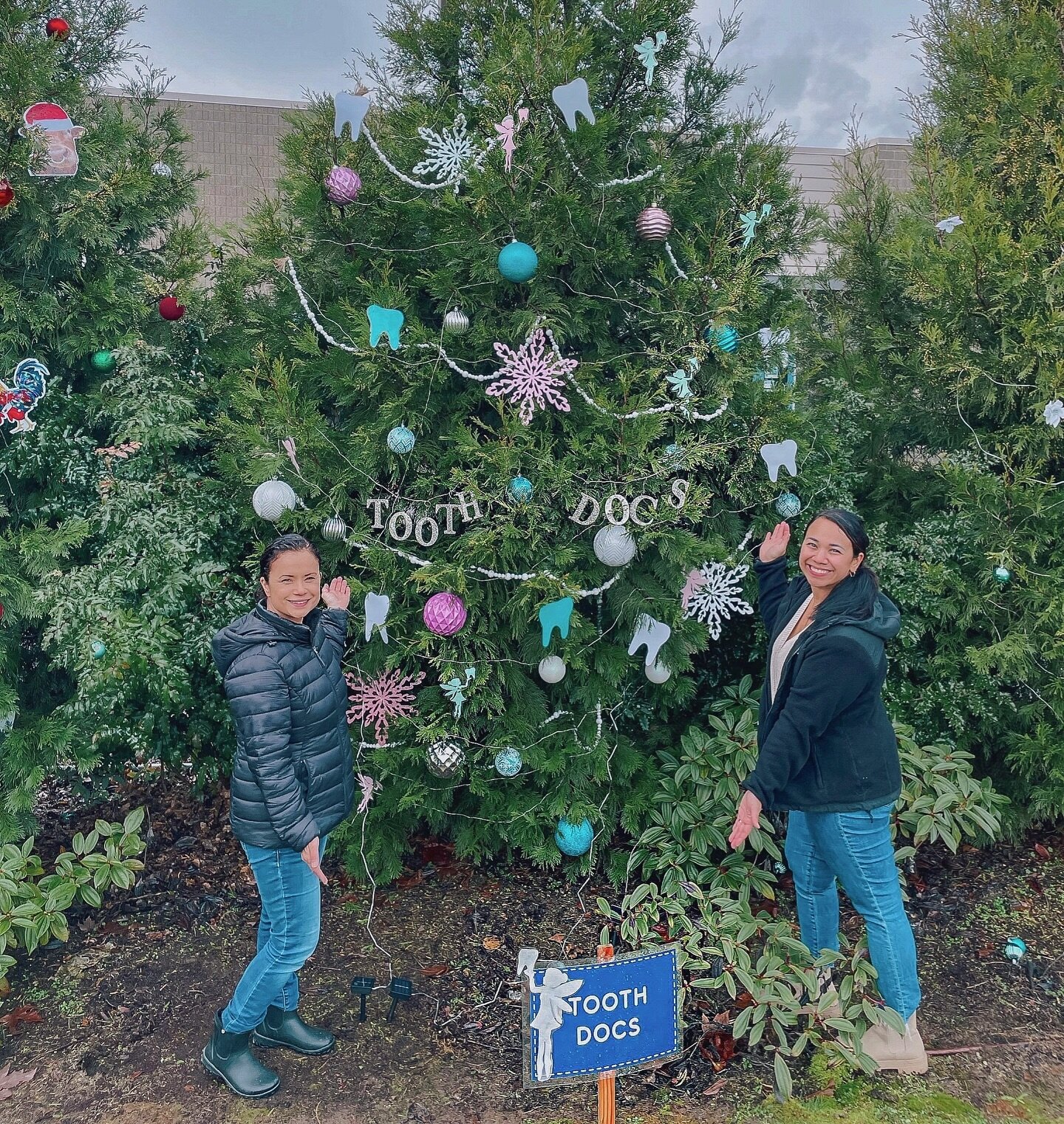 Make sure to be on the look for our tooth fairy tree near Hockinson Middle School! Thank you to Dr. Lenz, Tyler Lenz &amp; Kim for taking time out of their busy schedule to help light up Hockinson &amp; get everyone in the Christmas spirit! 🦷🧚🎄