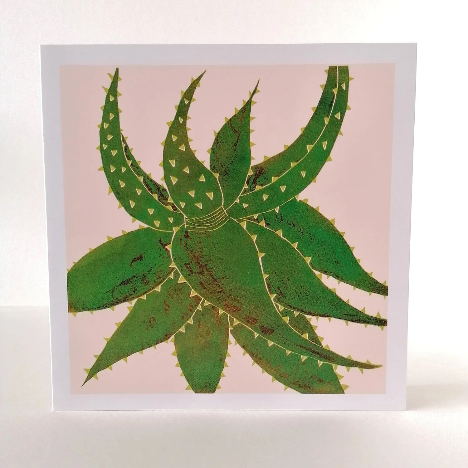 Hello Aloe Botanical Art Greeting Card
