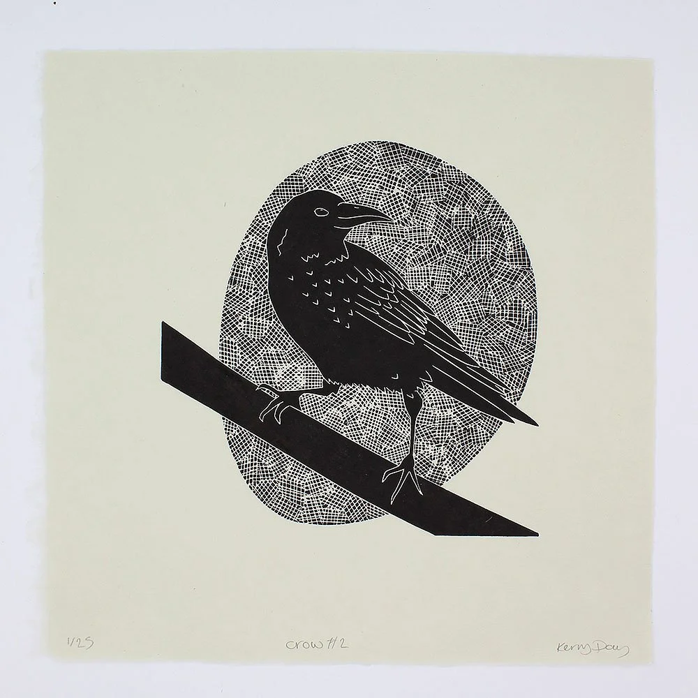 Crow Lino Prints