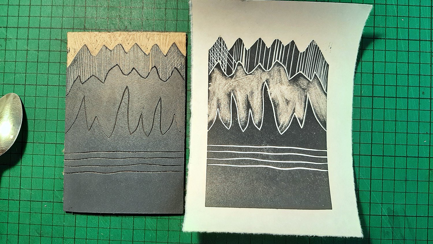 How to Make a Lino Print  Printing the Block with or without a