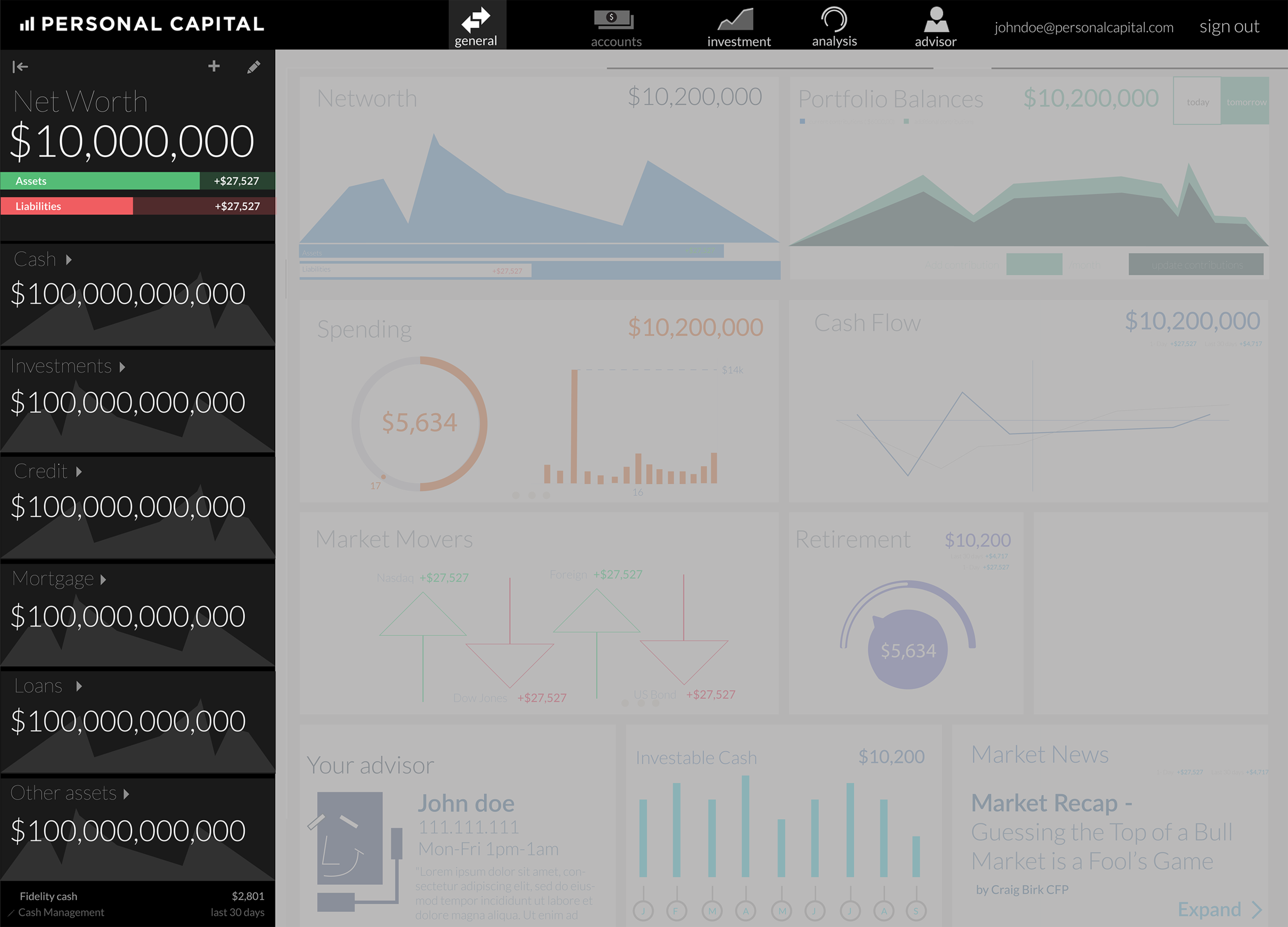 Dashboard Dock open