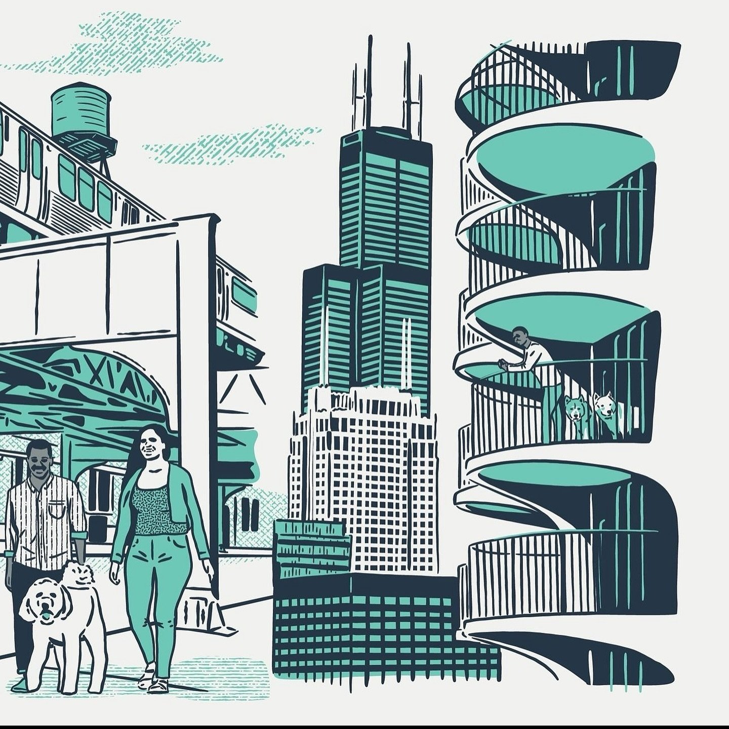 We&rsquo;re thrilled to share the fourth installment of our BLVD illustration series from @studiomalt and @chgohoods This time, honoring BLVD Vet River North 🏙️ It&rsquo;s such a joy collaborating with other local creatives to sprinkle a little some