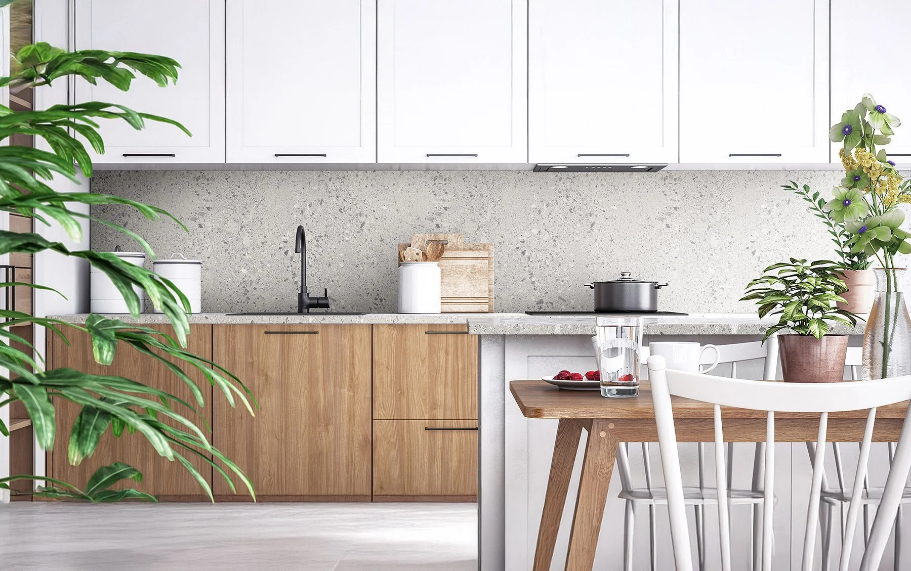K008 PW - Light Select Walnut Kitchen Cabinets