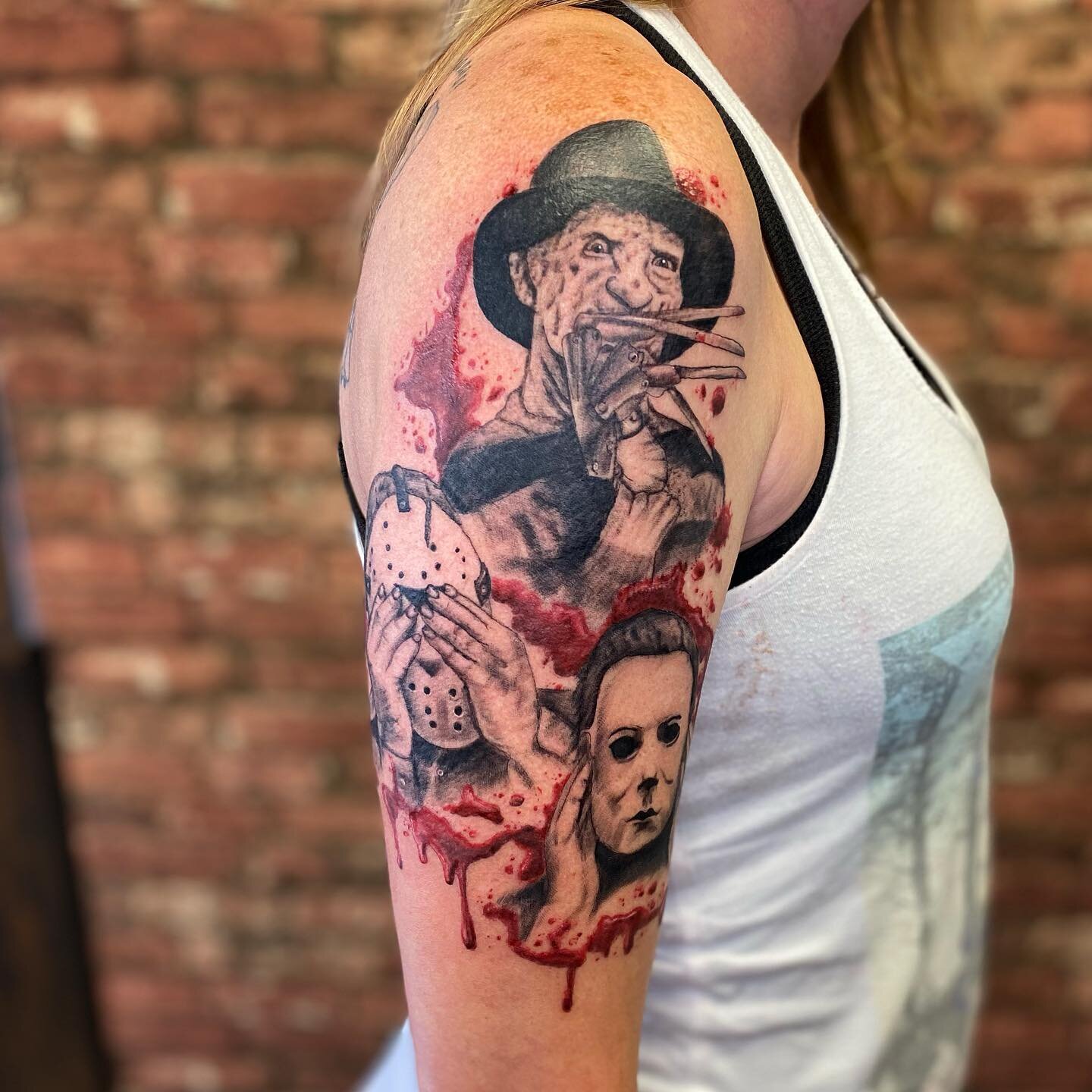 Traditional Michael Myers tattoos can look really scary
