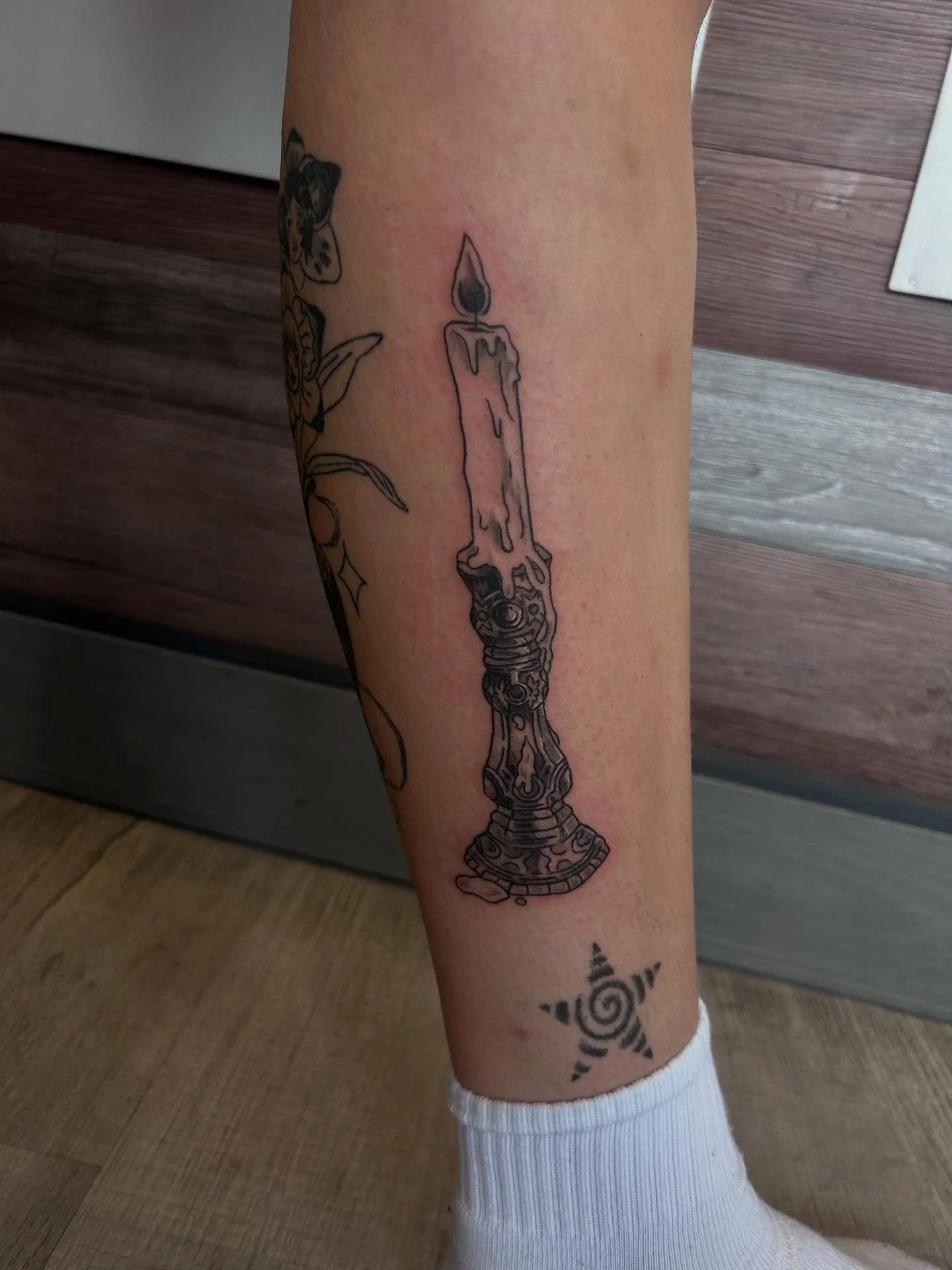 Super fun candle stick for a fav!! Thanks always. Next to some healed work!! &gt;:o)