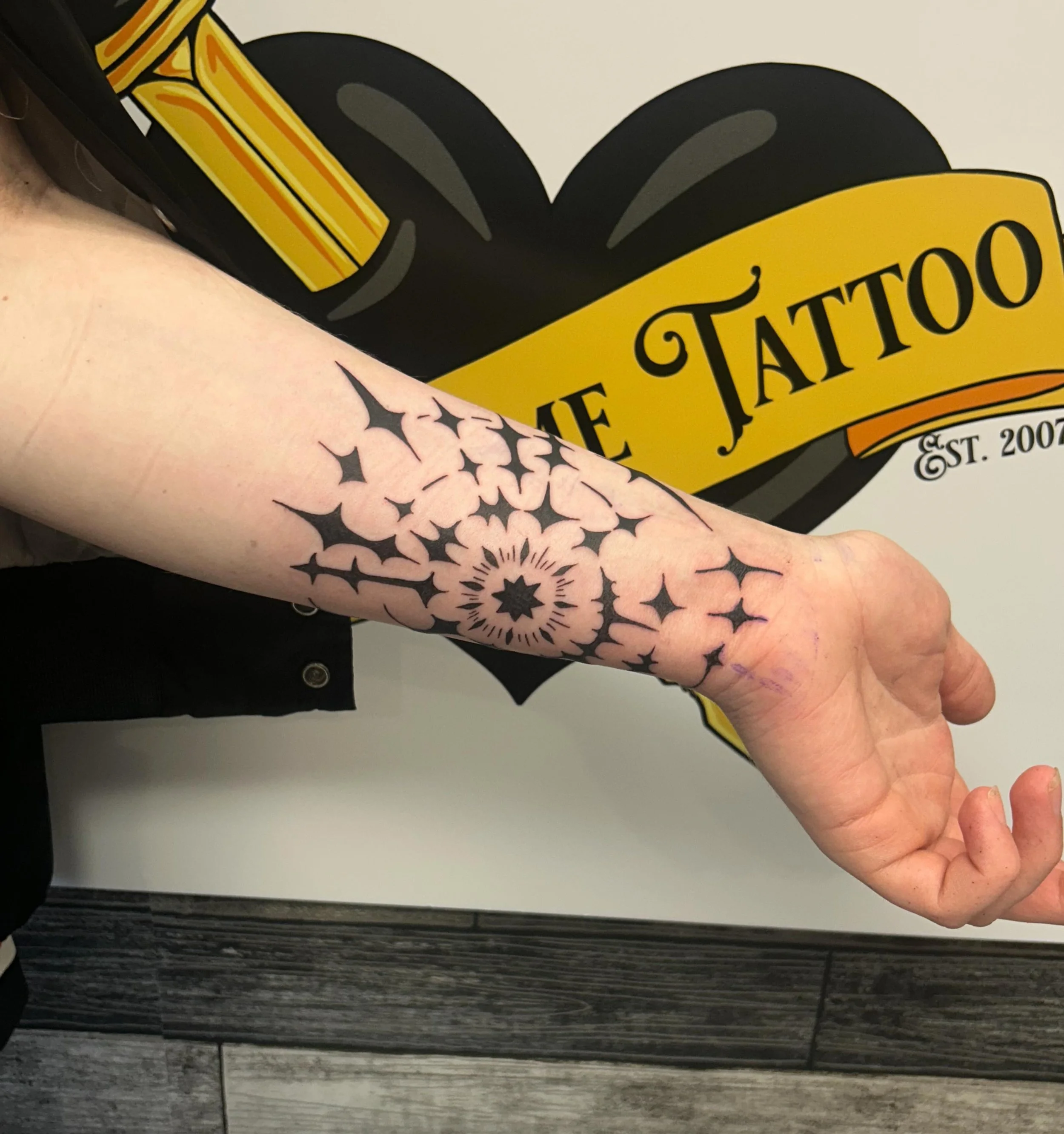 Sora vanita&rsquo;s tattoo in black! What a fun piece to do &hearts; thanks again!