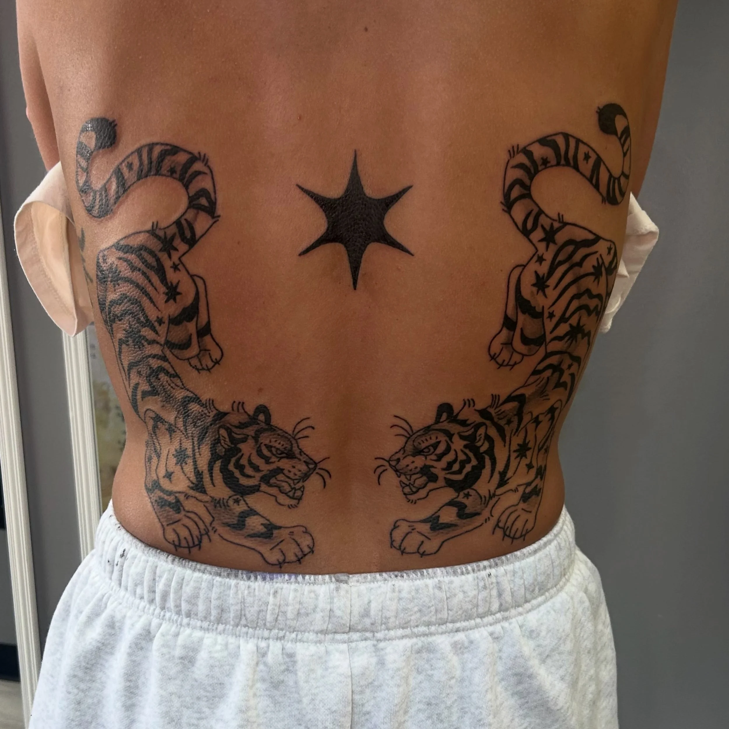 Tiger tattoos that were super fun to do. My books are open and I looove doing stuff like this!! ;-)