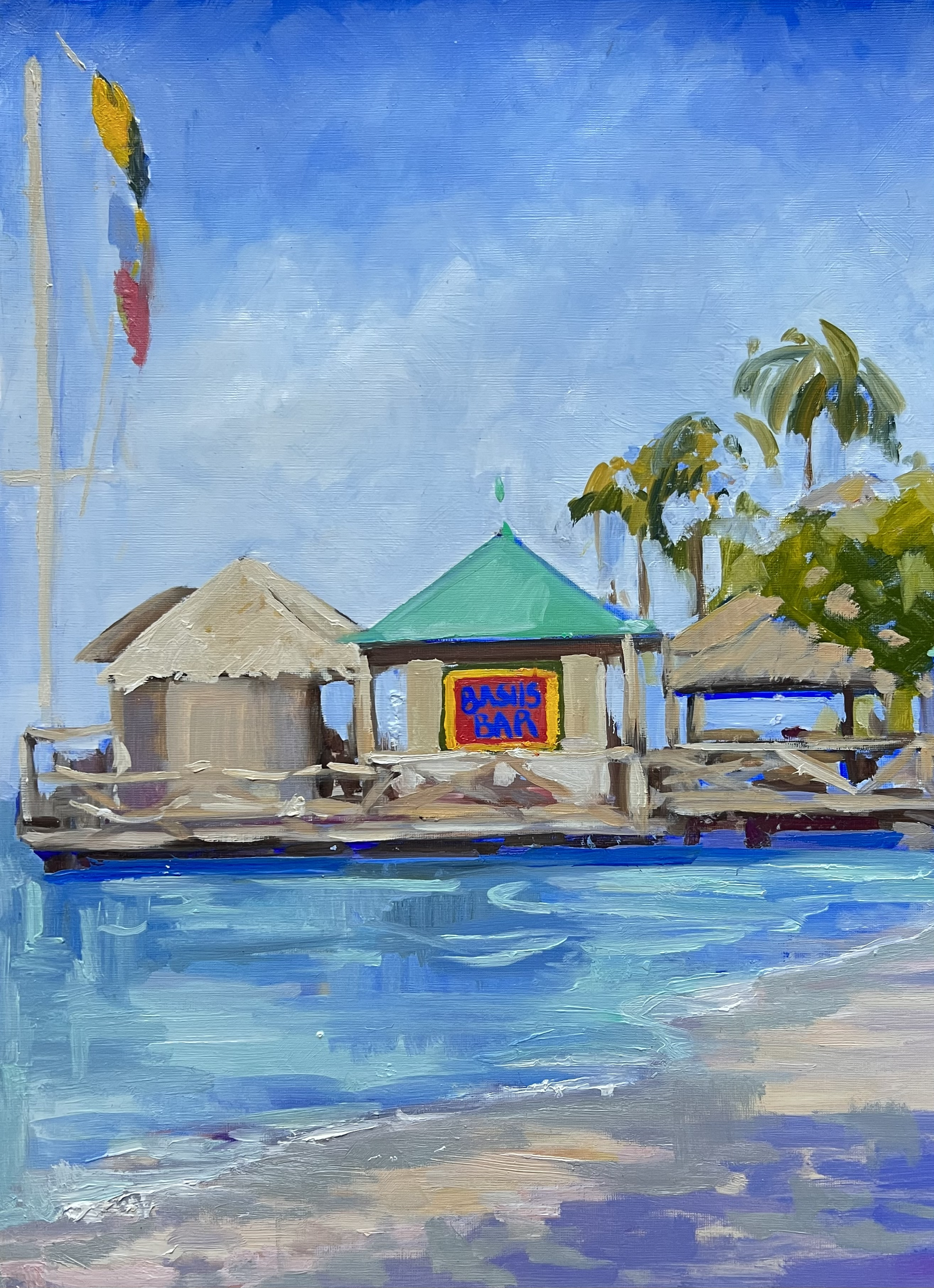 Mustique - Basils Bar 20 limited edition prints available March 2026 £300