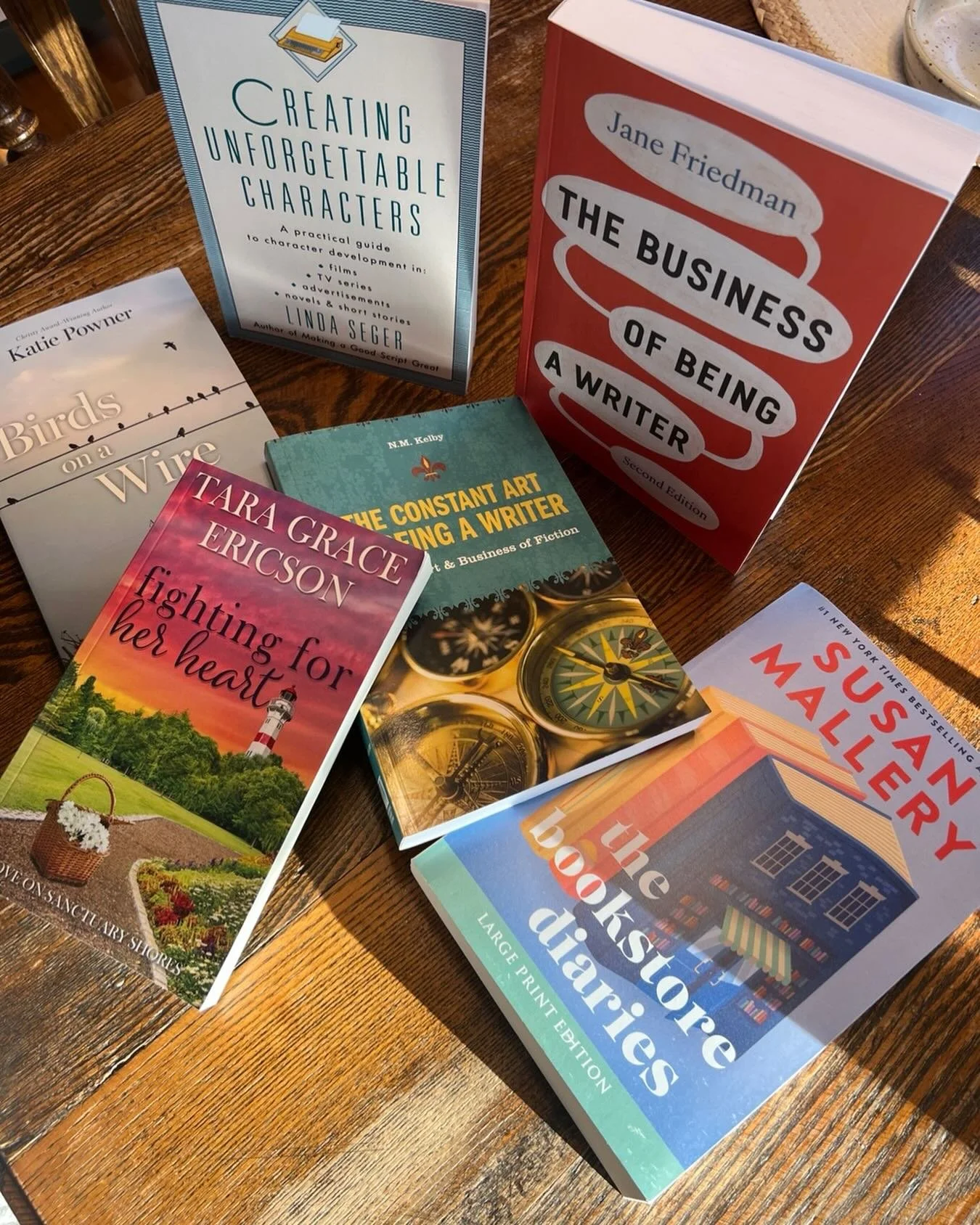 There&rsquo;s enough reading here to keep me busy for a while. *contented sigh* Have you read any of these books? #read #readmore #reading #writinglife #writer