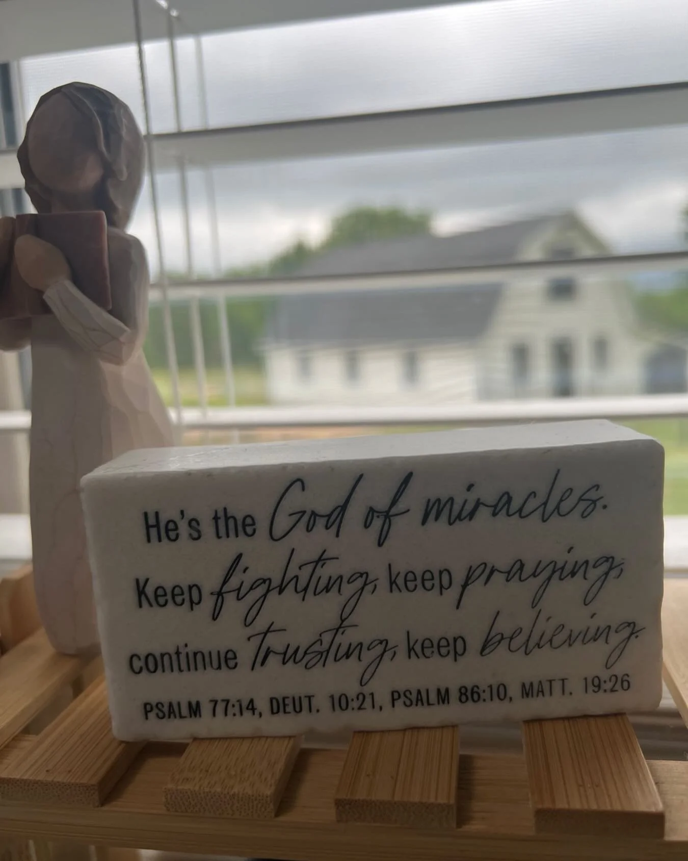 I have things like this around my house. Sentimental. Encouraging. Beautiful. Things that bring a smile to my face, even on days like today when I&rsquo;m operating a snot factory with a hacking cough as my manager. #imfine #undertheweather #germs #a