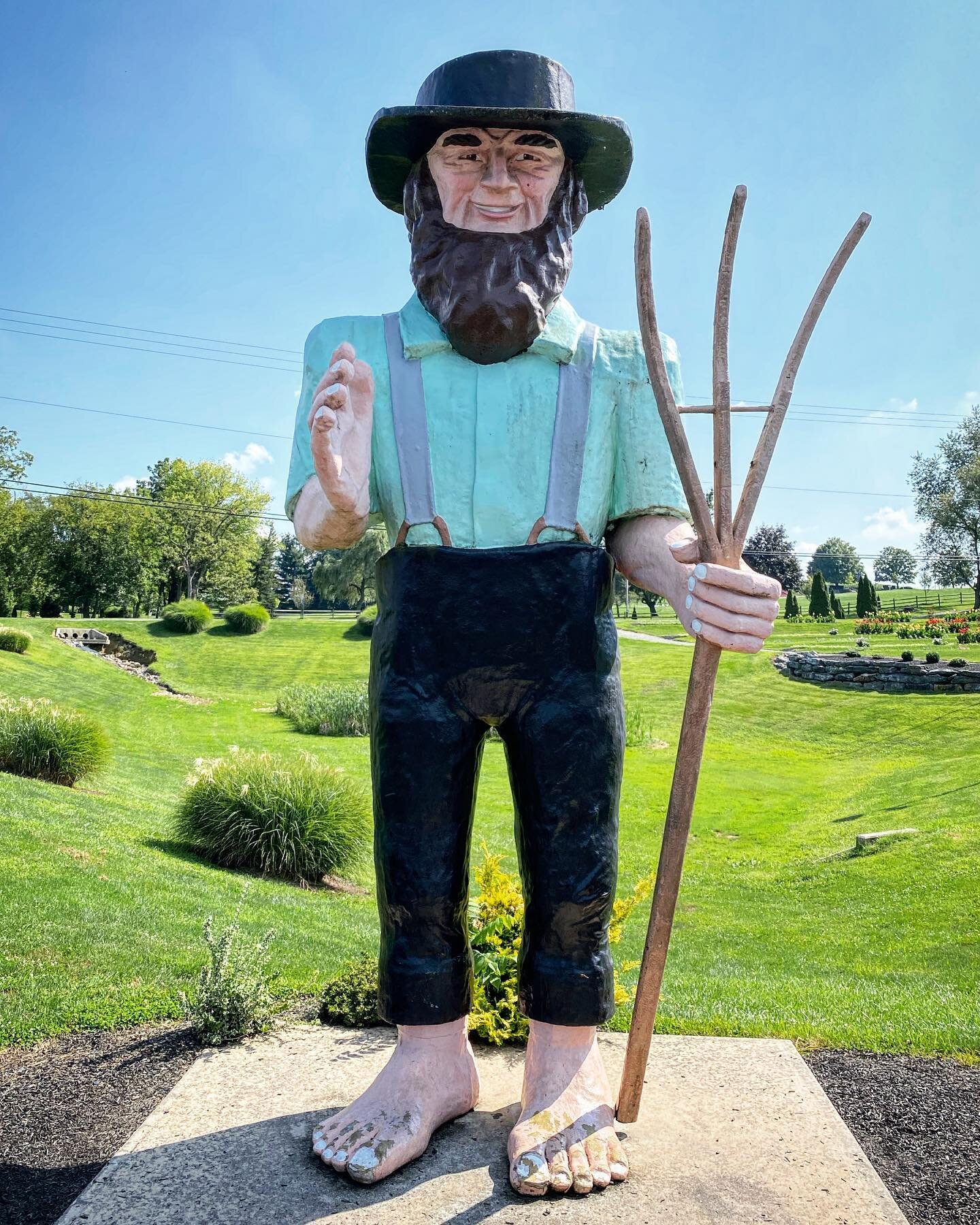 Meet Amos, the 53 year-old, fiberglass, 15 foot tall Amish man, who used to tell bad Amish jokes. Built in 1969 when Zinn&rsquo;s Diner expanded into the once great place it was in Denver, PA, Amos looked like the diner&rsquo;s owner, and had replace