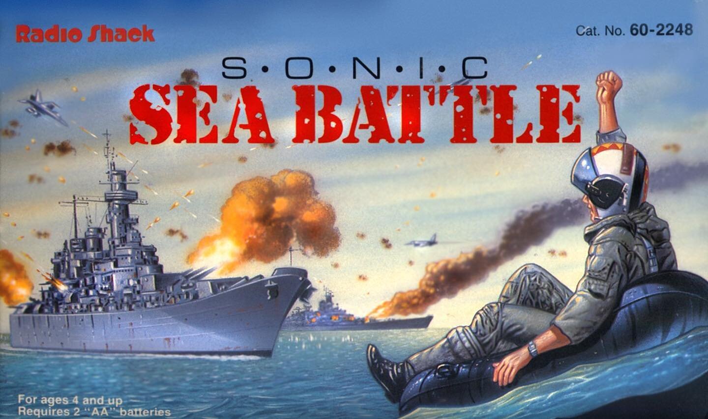 Another #radioshack classic: Sonic Sea Battle. The 1991 handheld video game in which &quot;you're the commander of an attack-class submarine tasked to find a broken link in the early-warning defense system.&quot; Very specific.⁠
⁠
Illustration by Gar