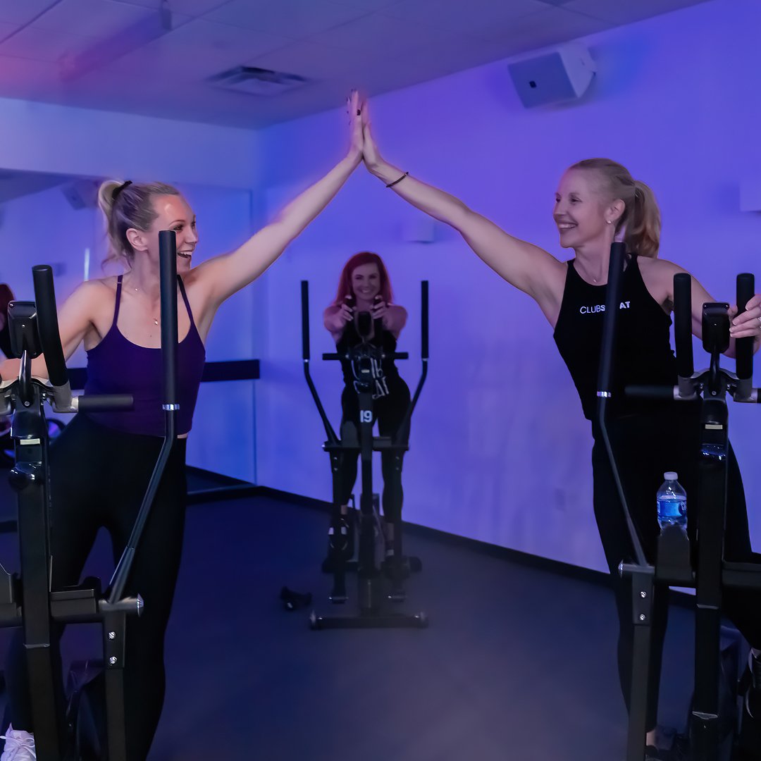 High Five. Elliptical Machine. Elliptical Workouts. Women in Fitness.