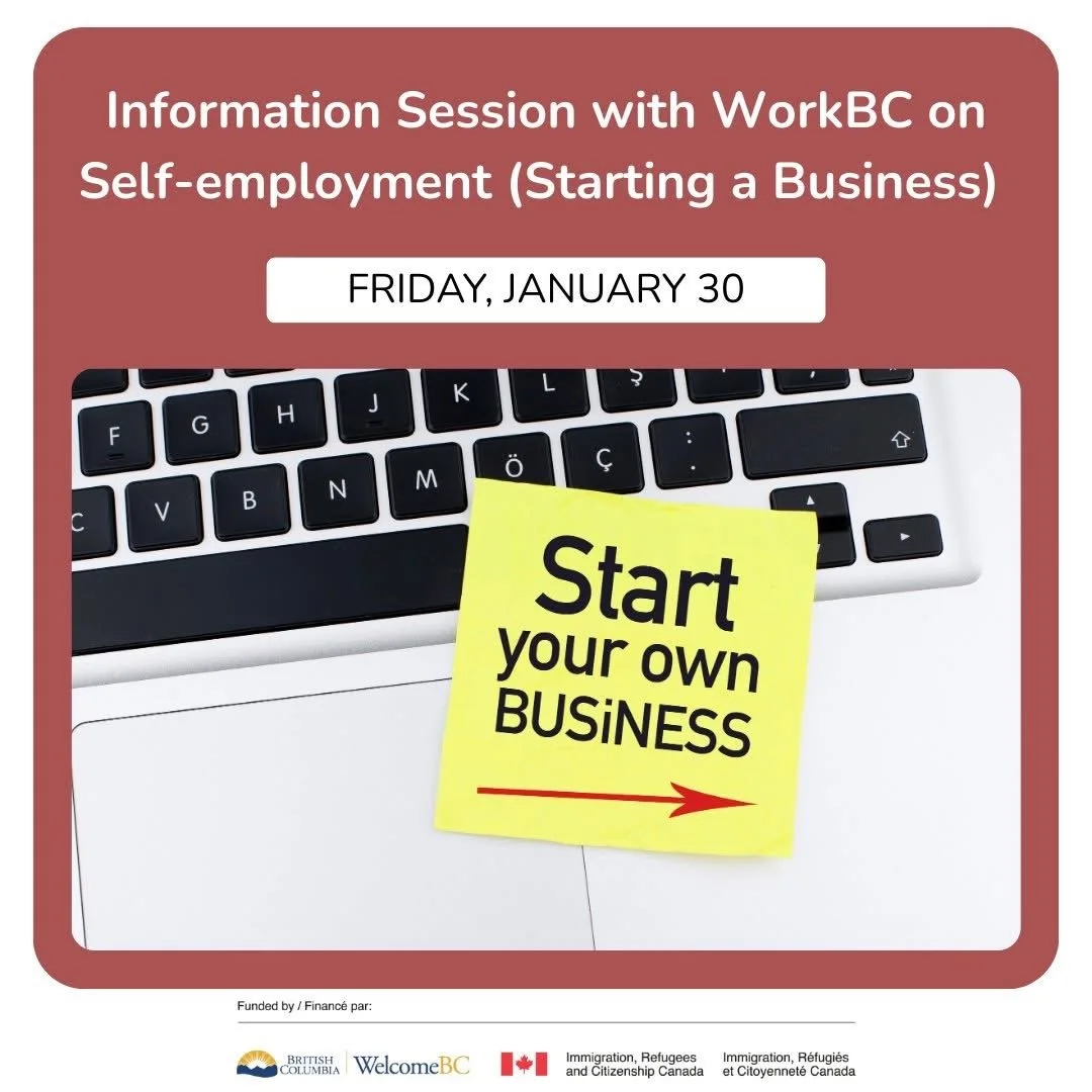 Information Session with WorkBC on Self-employment (Starting a Business)