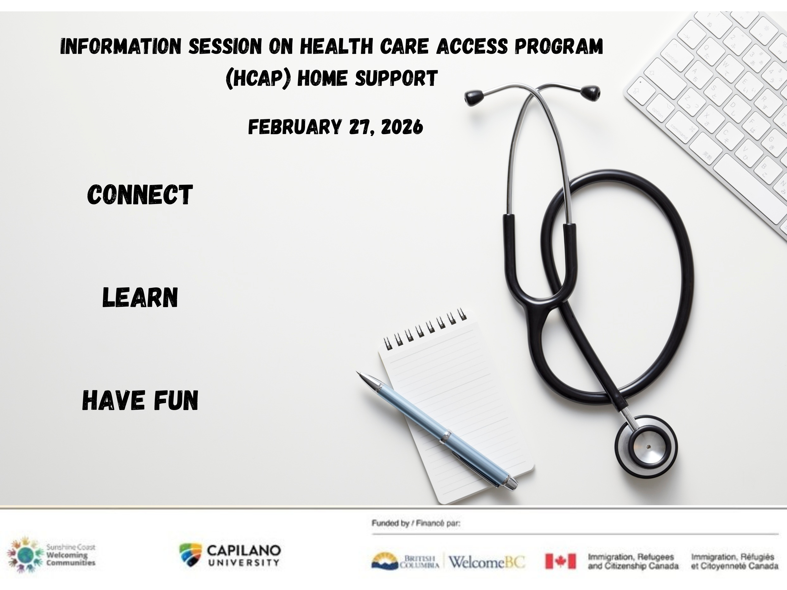 Information Session on Health Care Access Program (HCAP) Home Support 