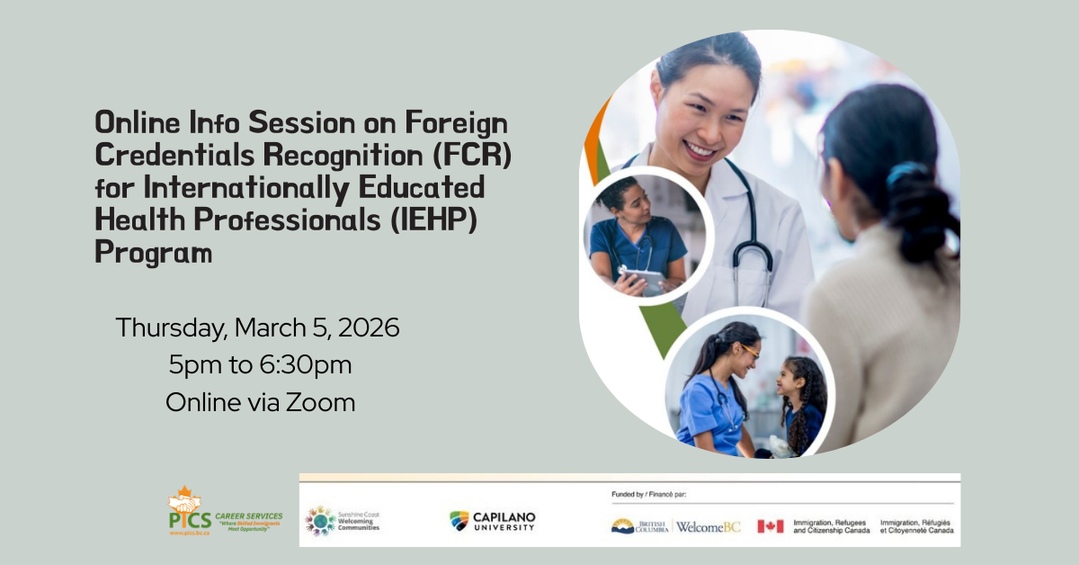 Online Info Session on Foreign Credentials Recognition (FCR) for Internationally Educated Health Professionals (IEHP) Program