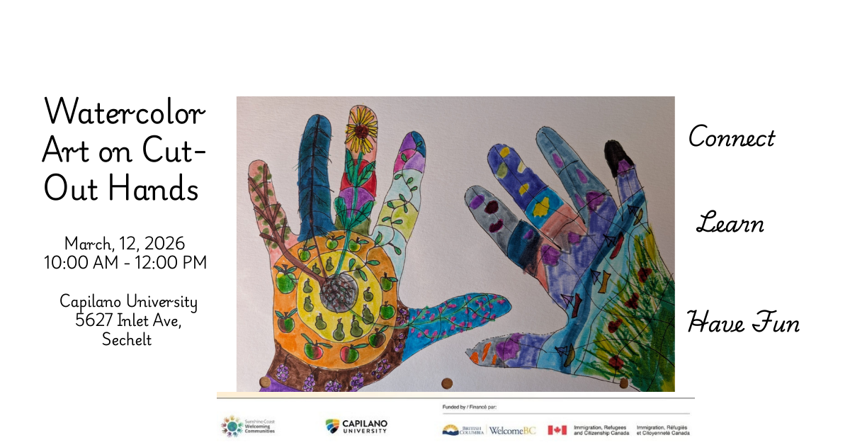 Watercolor Art on Cut-Out Hands 