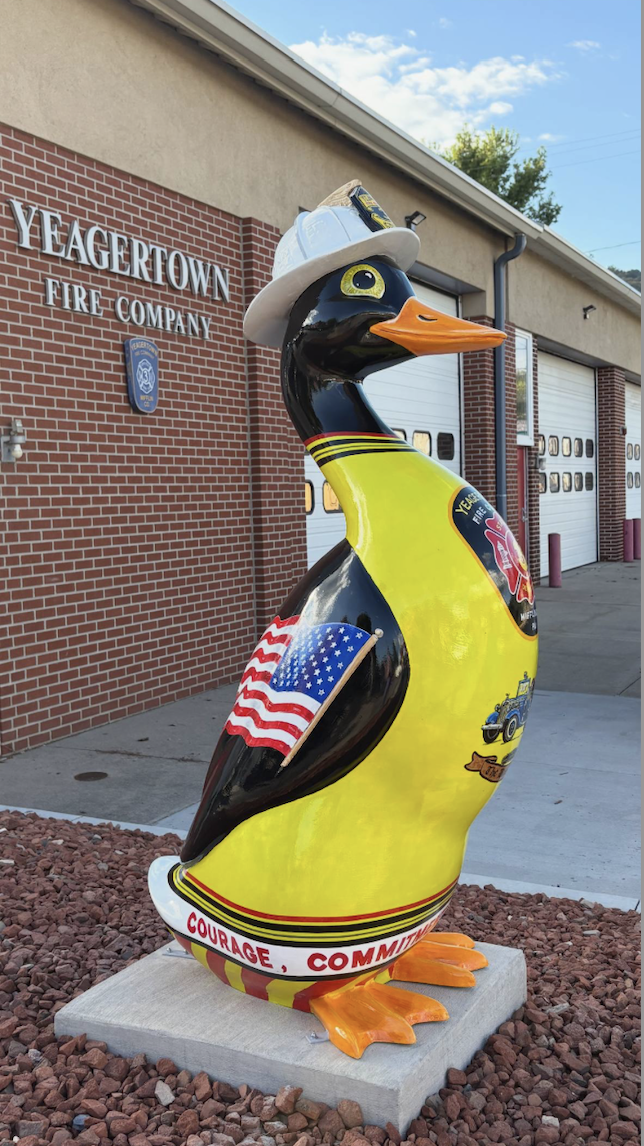 "Booster", Sponsor: Yeagertown Fire Company, Art: Karl Leitzel, Landed: Yeagertown Fire Company
