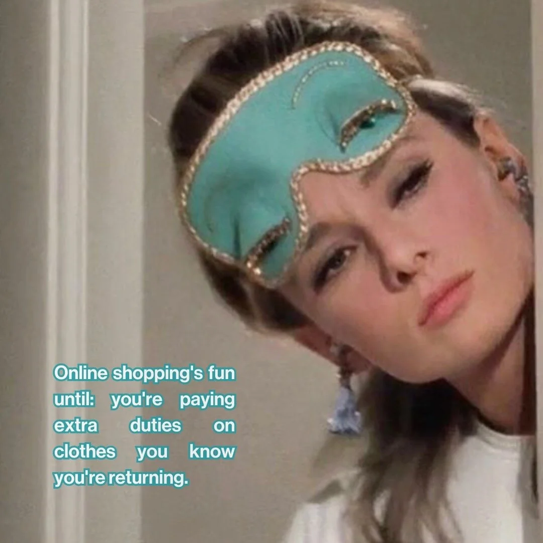 Like we already can't try it on, now EXTRA duties too? #tryiton

- 
#onlineshopping #OnlineReturns #fashionmemes #ootd #fastfashion #fashionfacts #fashiontrends #fashiontrends #fashionnews#fallfashion2023 #tiffany #dietprada #hypebeast #highsnobiety 