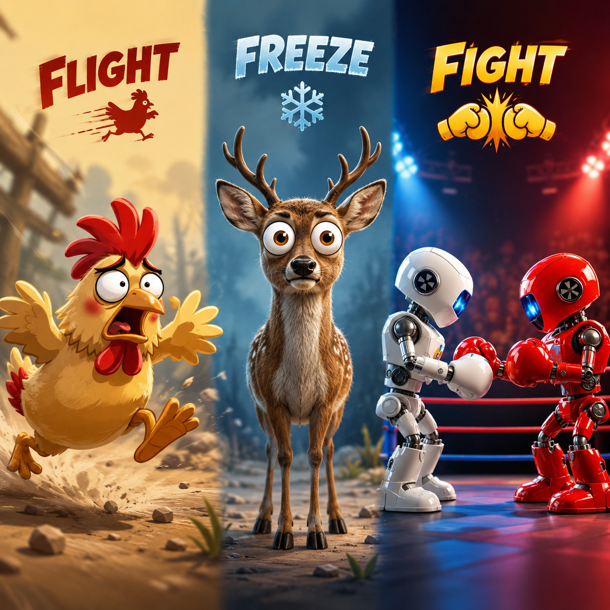 Responses to Fear:  Fight, Flight, Freeze