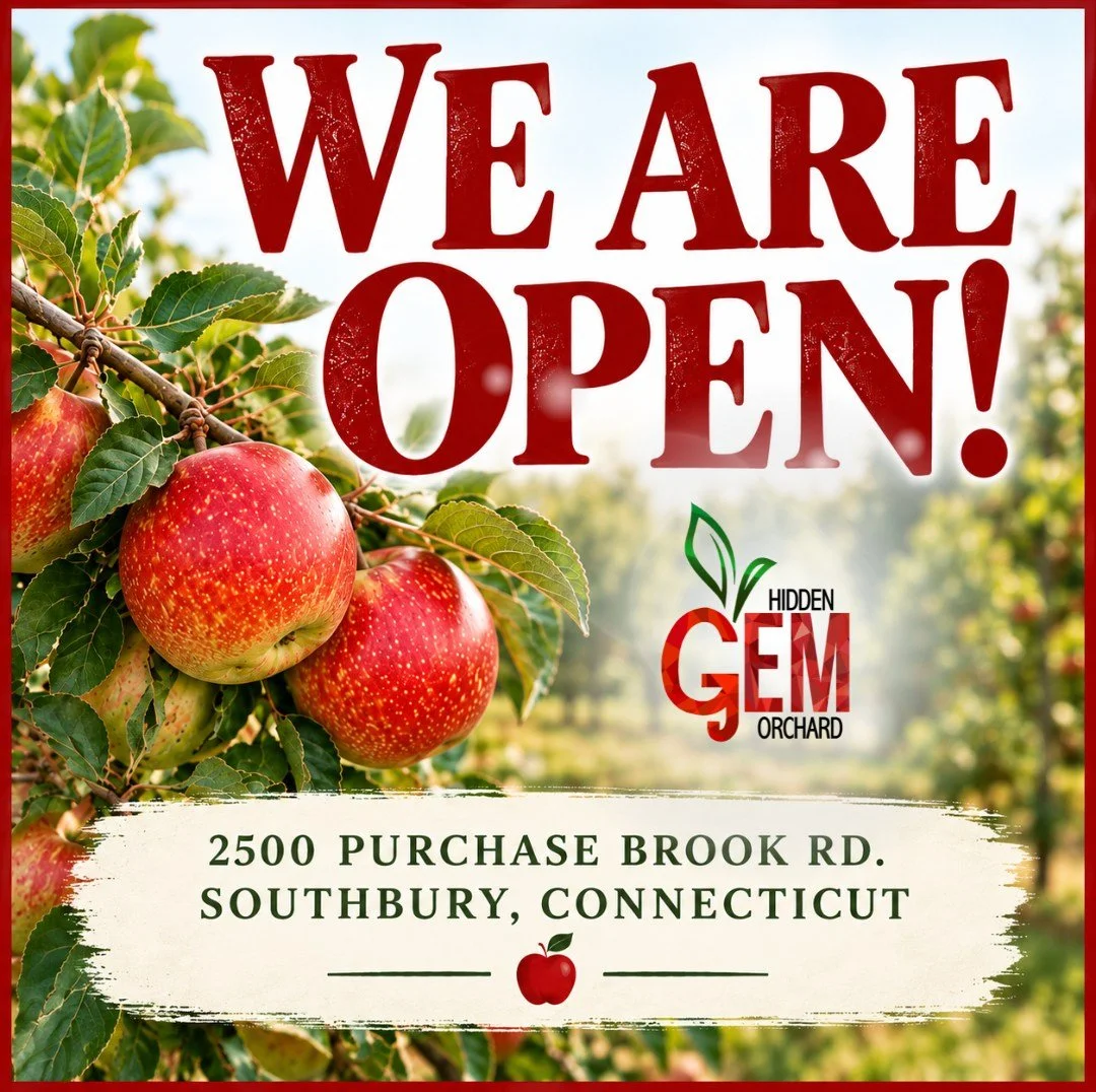 WE ARE OPEN!
 
The wait is over&mdash;Hidden Gem Orchard is officially open for the 2026 season!
Stop by the Farm Stand today from 9 AM&ndash;5 PM for fresh-picked Hidden Gem apples and grapes, along with some of our favorite locally made treats.

Ap