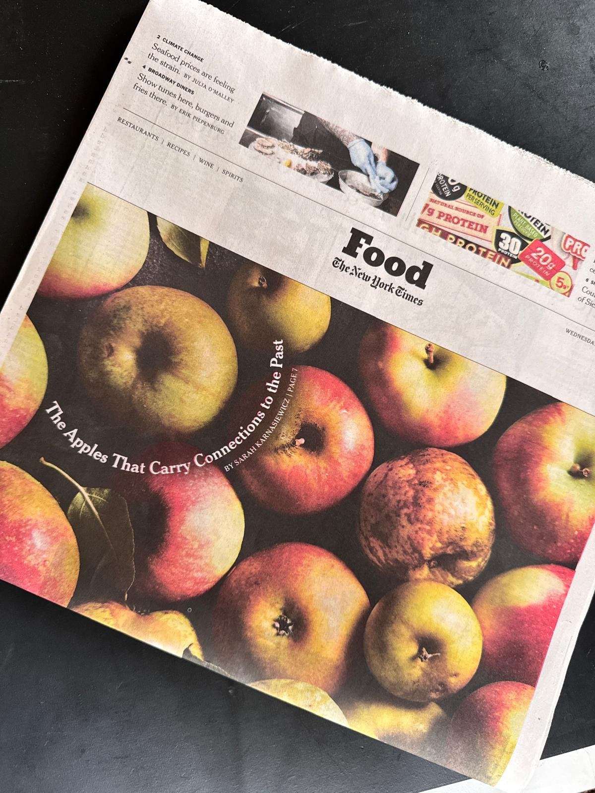 A variety of rare, antique, heirloom apples, linking to a New York Times article featuring Hidden Gem Orchard and owner James/Jim Wargo