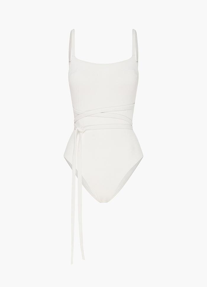 Cream Tie Side One Piece / $185