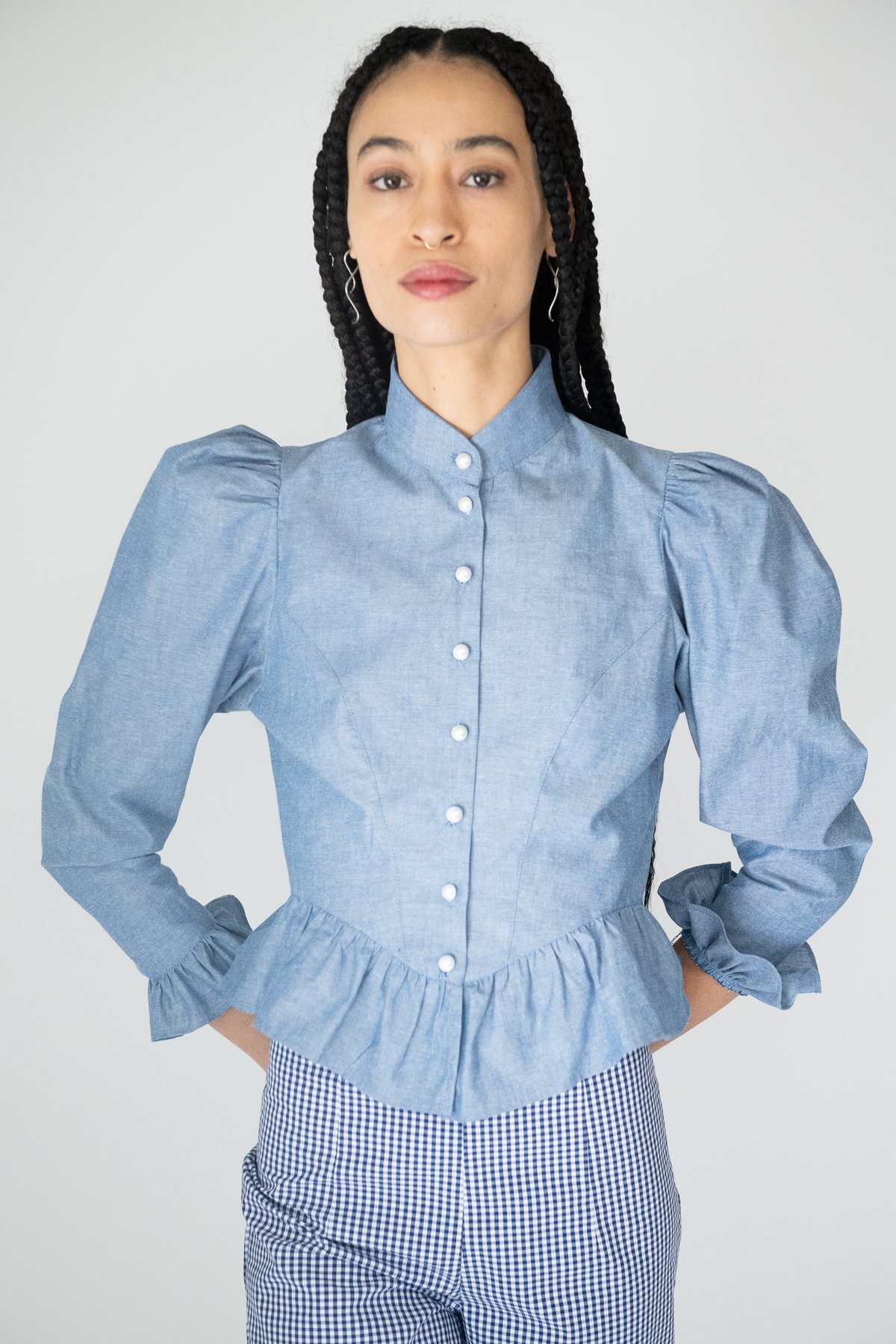Grace Blouse in Chambray / $215