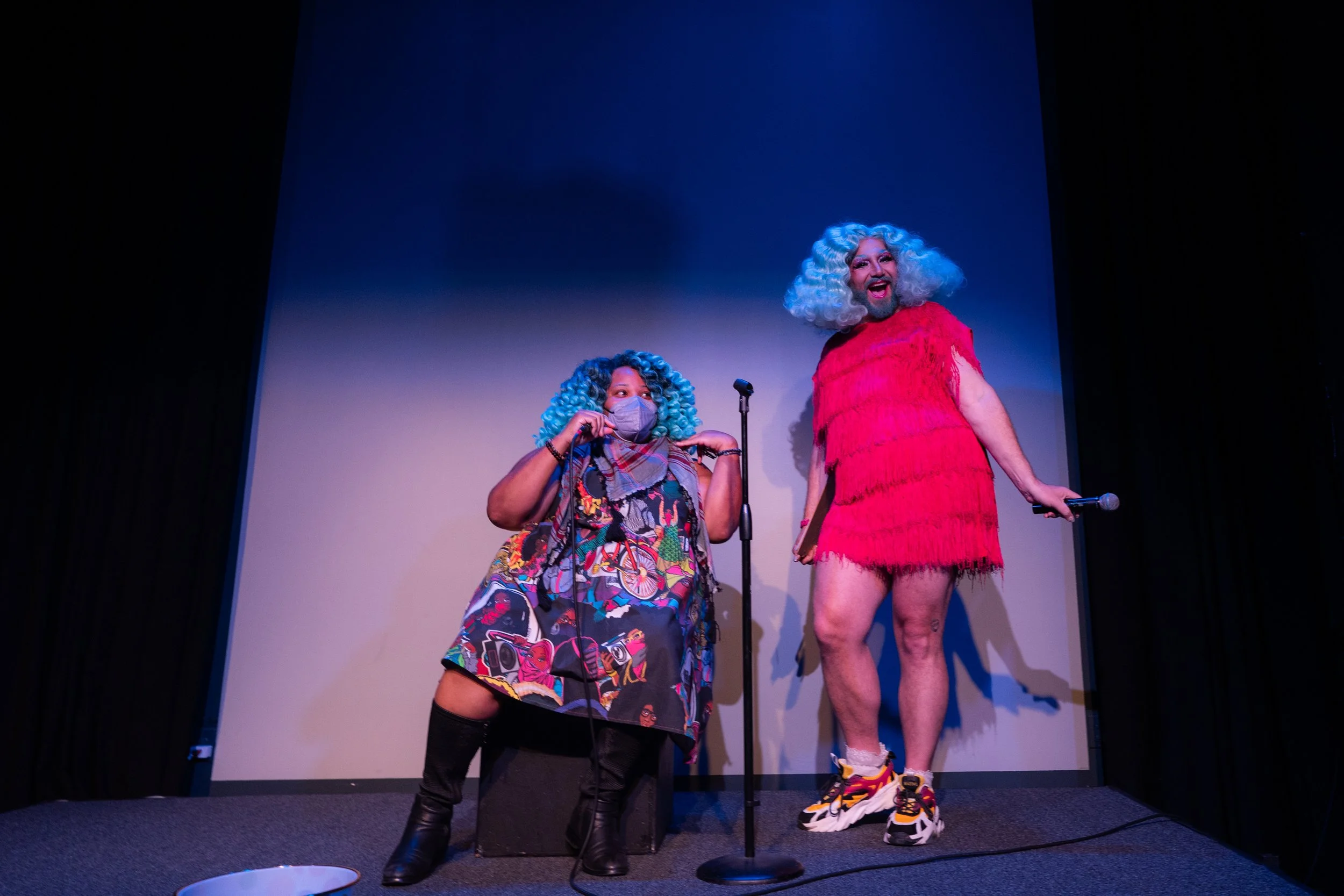 Rawiyah Tariq and Vin Seaman at March 2024 THEYFRIEND Cabaret by Robbie Sweeny