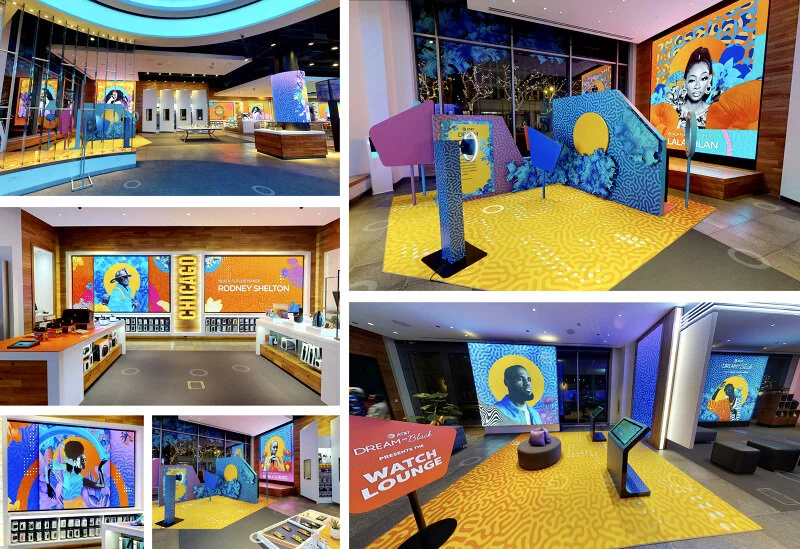 AT&amp;T FLAGSHIP RETAIL DISPLAYS Takeovers at flagship stores in SF, Chicago and Dallas allow consumers to experience the program first hand, and with the portrait generator, create their own living portraits to share via #Dreaminblack.