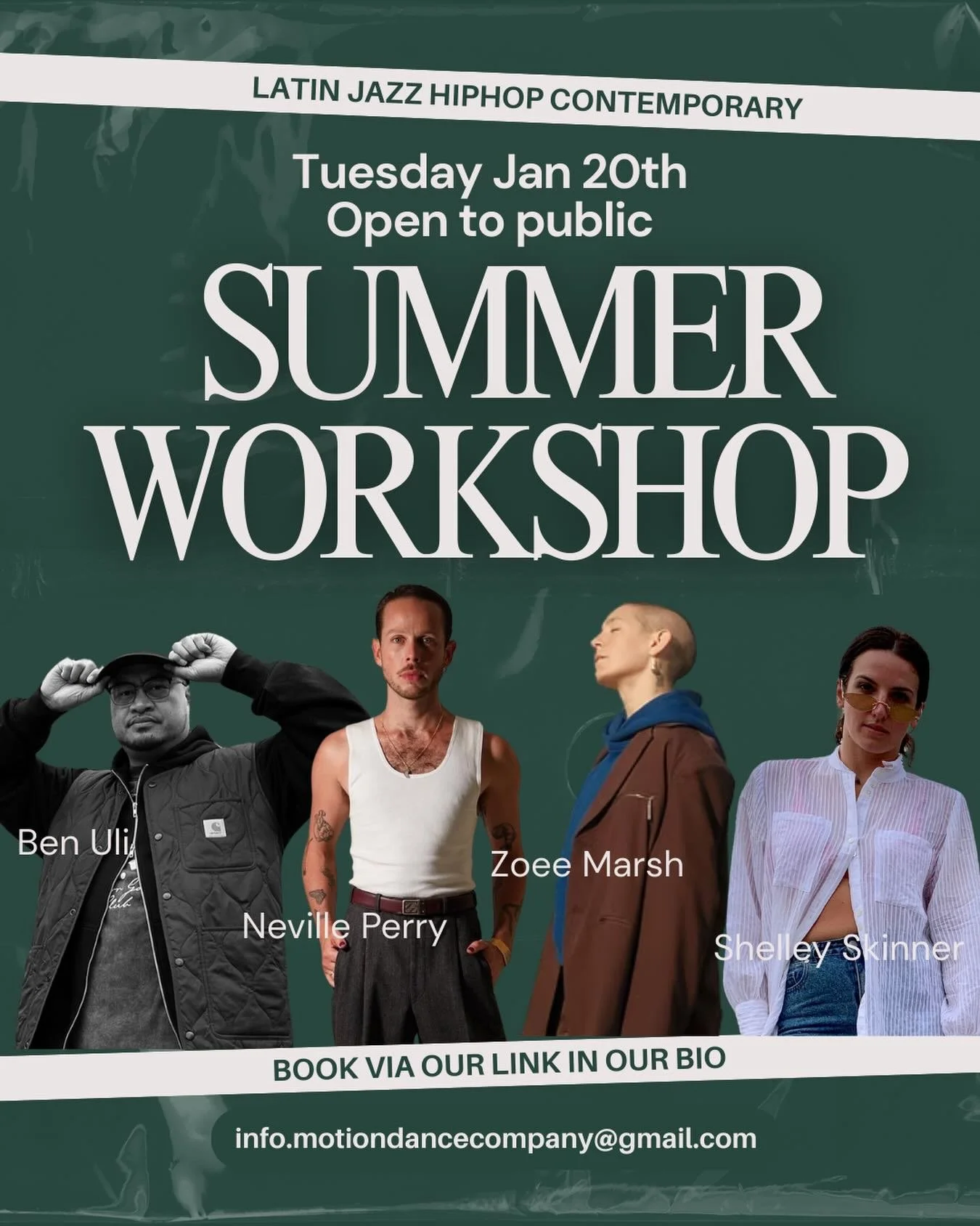We are excited to announce our January Summer Workshop!

With an industry-leading line-up of inspiring choreographers, this epic day is designed to advance your training and push you to the next level.

Open to the public. 

Spots are limited, so be 