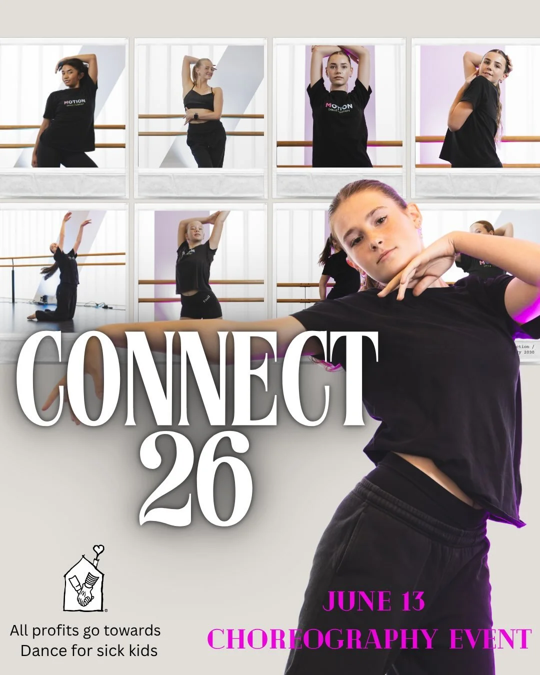 Motion Dance Company presents CONNECT 26&rsquo; ✨

Our annual mid-year choreography event is back!

Any existing Motion Dance students 8+ years and above can participate and showcase their own choreography in a solo, duo, or group piece.

Receive inv