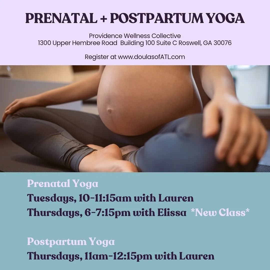 *New Prenatal Yoga Class on the Schedule*
Doulas of ATL is now offering an EVENING Prenatal Yoga Class! And y’all, we lucked out with most wonderful teacher to share with our community! Please welcome Dr. Elissa to the team! 
Elissa will be te