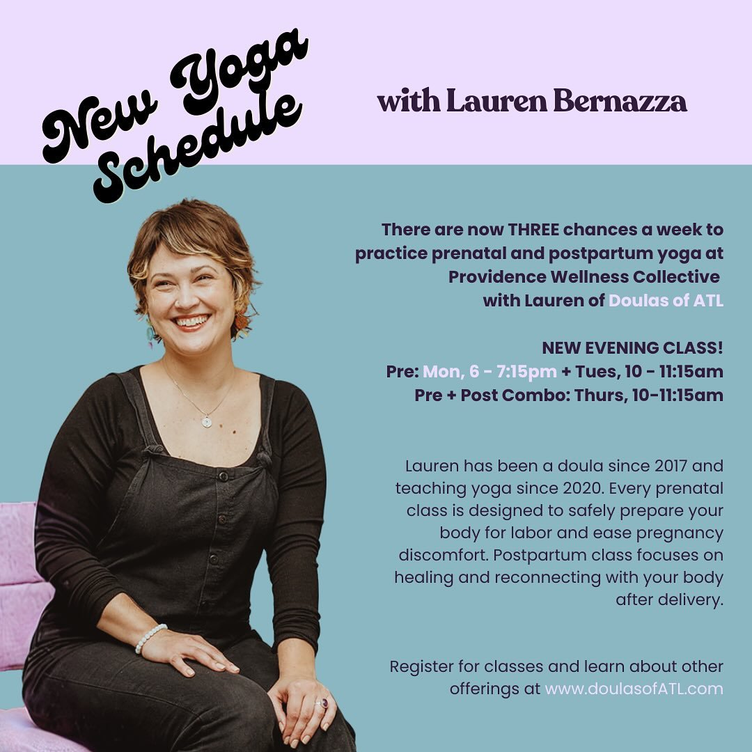 ✨New yoga schedule with Lauren at the Providence Wellness Collective studio in Roswell ✨
We have 3 chances to practice together a week, come join me for movement and community!