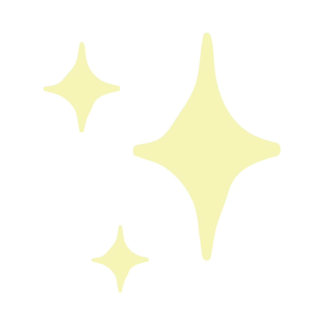 Four yellow glowing star shapes on a black background.