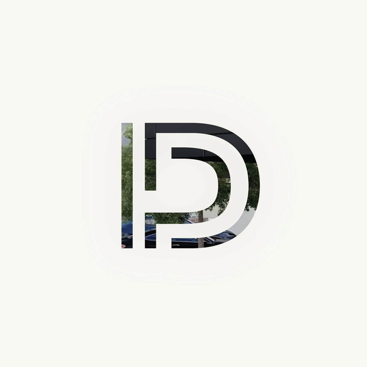 Logo identity for Deer Park, a business industrial park in Utah. This mark was created by using the &lsquo;D,&rsquo; the &lsquo;P,&rsquo; and the concept of the road systems which connect industries to both storage facilities and consumers.
