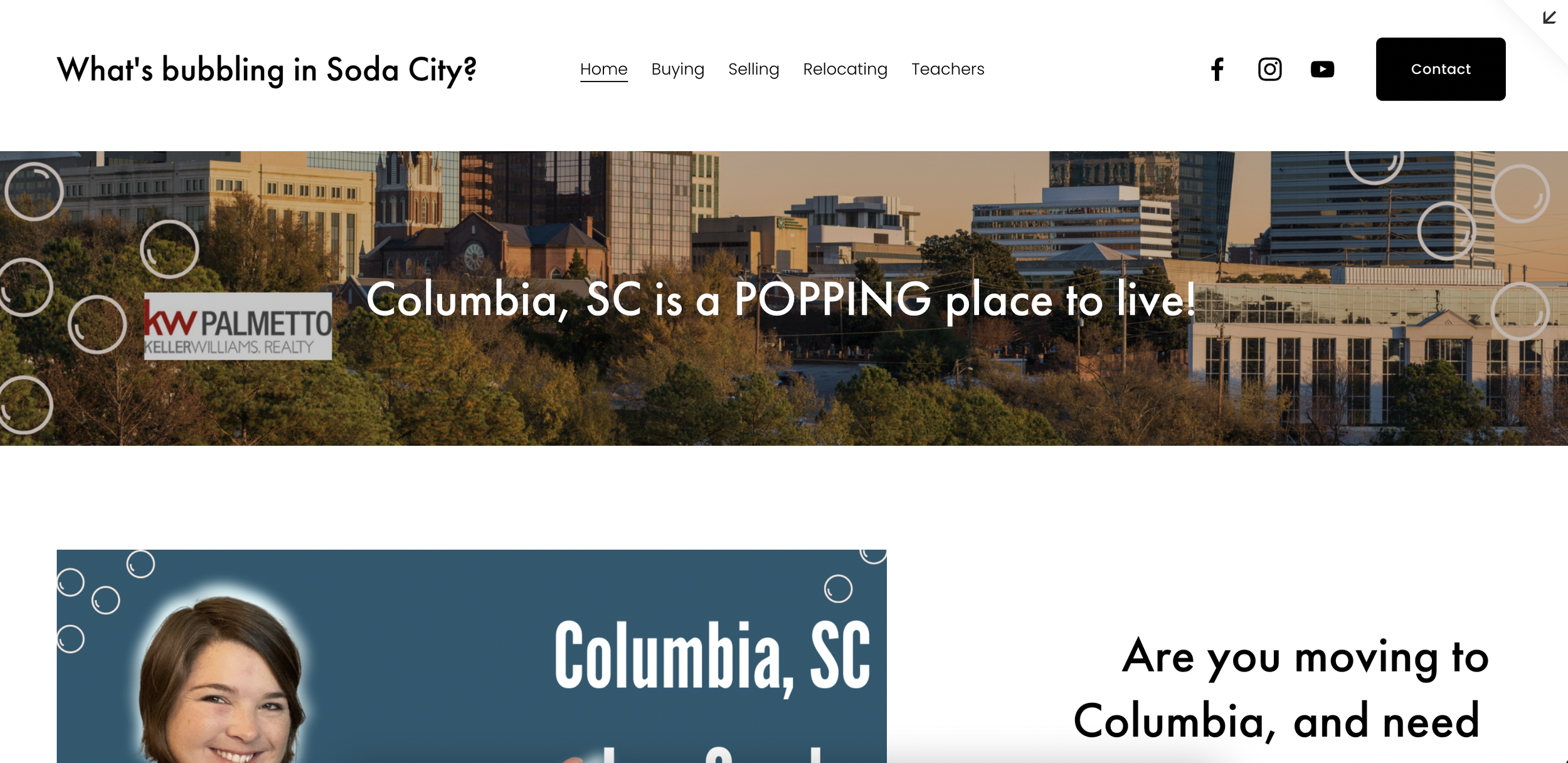 Website about Columbia, SC