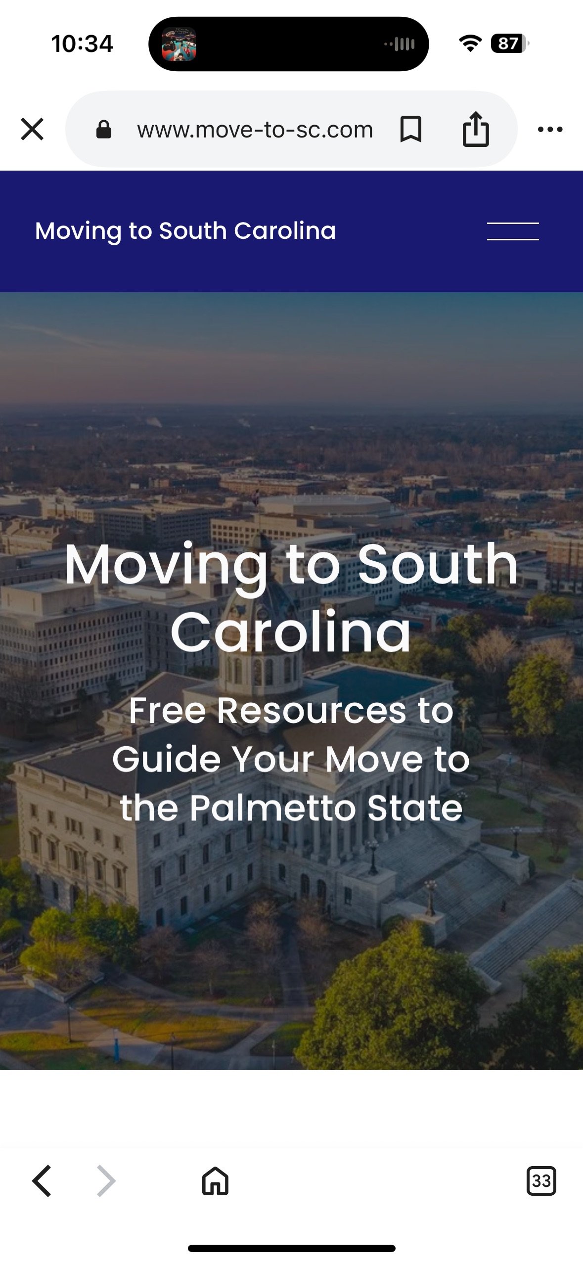 Website for Moving to South Carolina