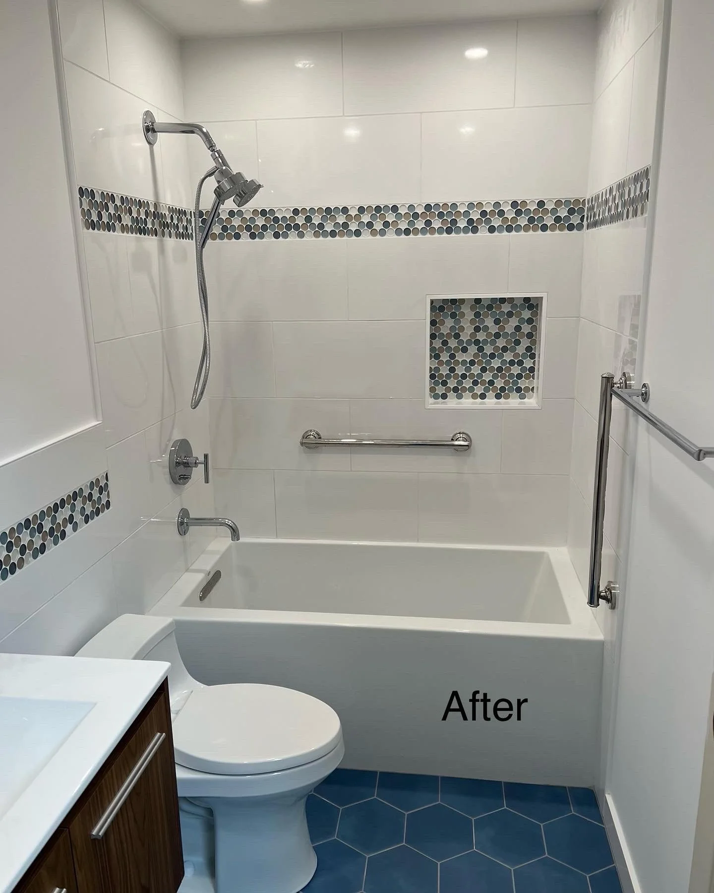 New bathroom with pebble stone, kids bathroom Stamford, CT