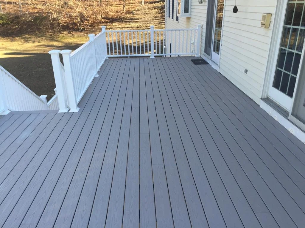 Deck with white railing