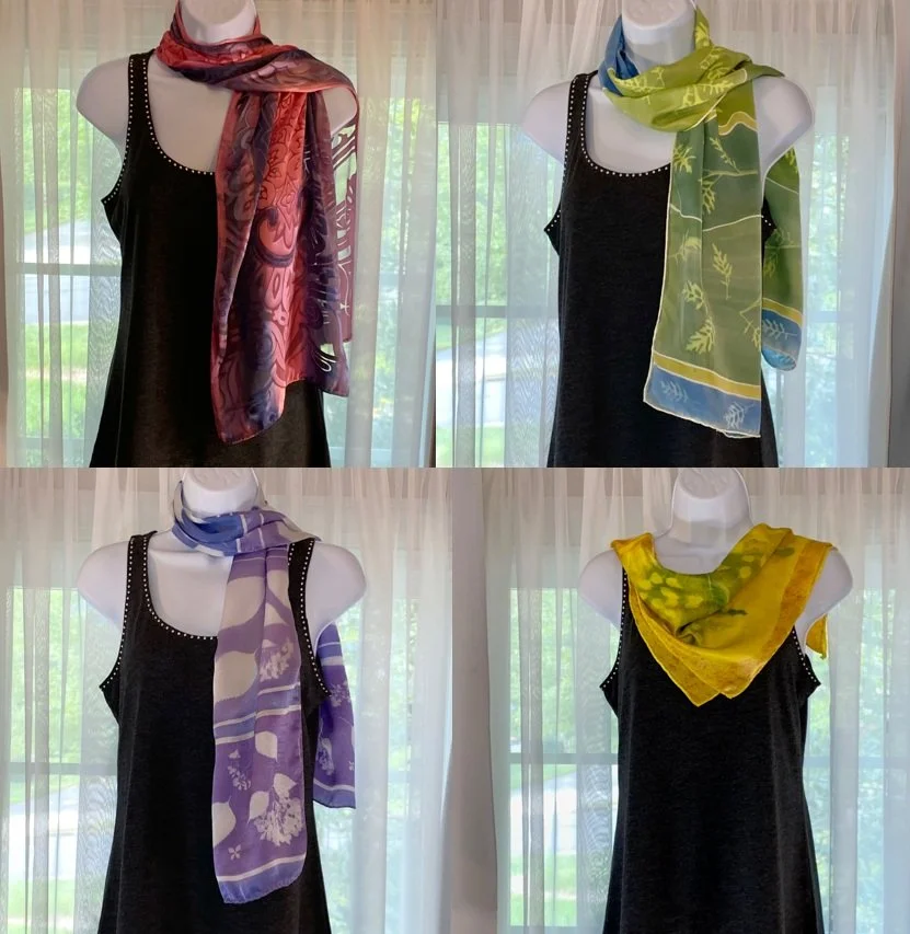 Hand-Dyed Silk Scarves