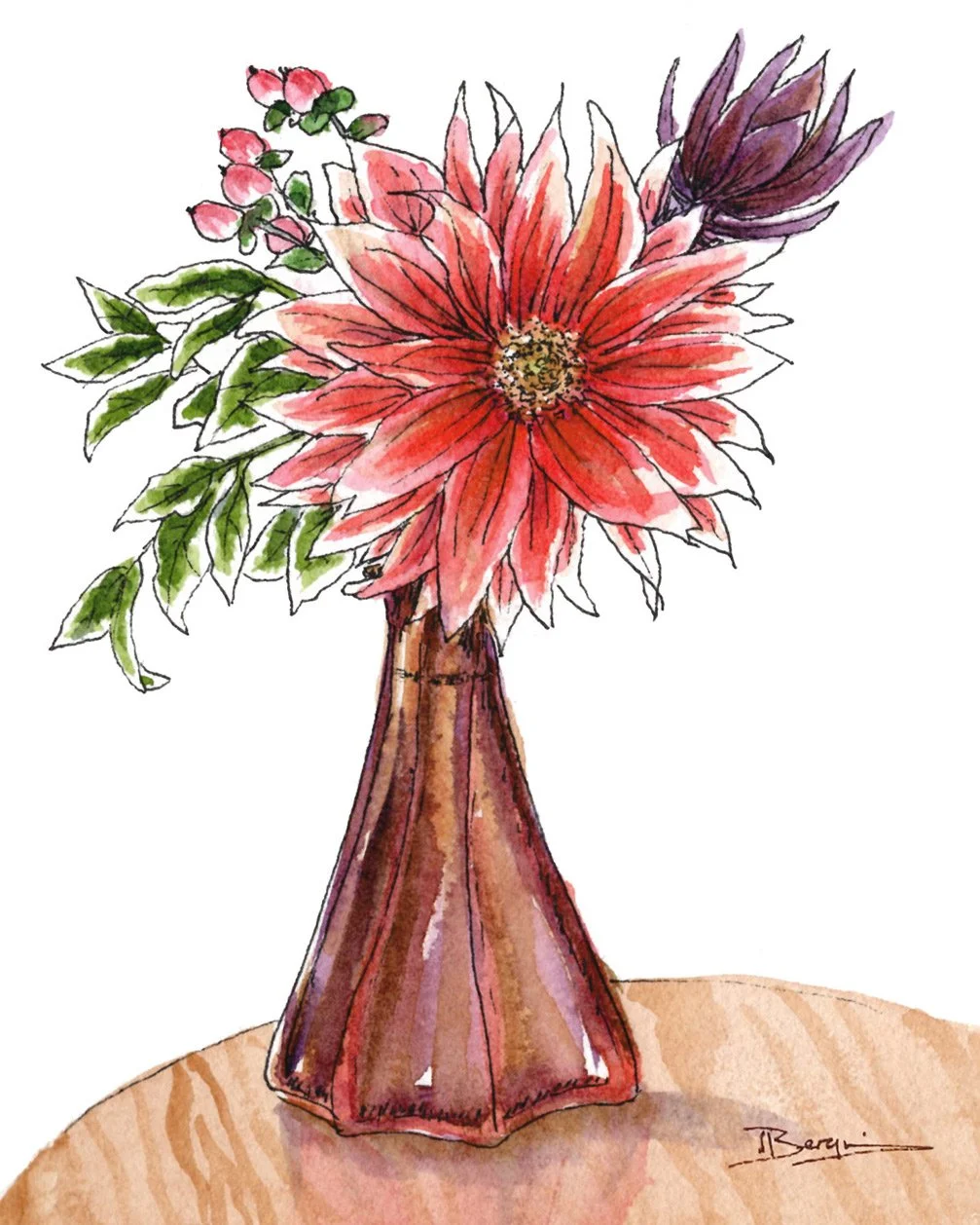 Dahlia in Pink and Mauve