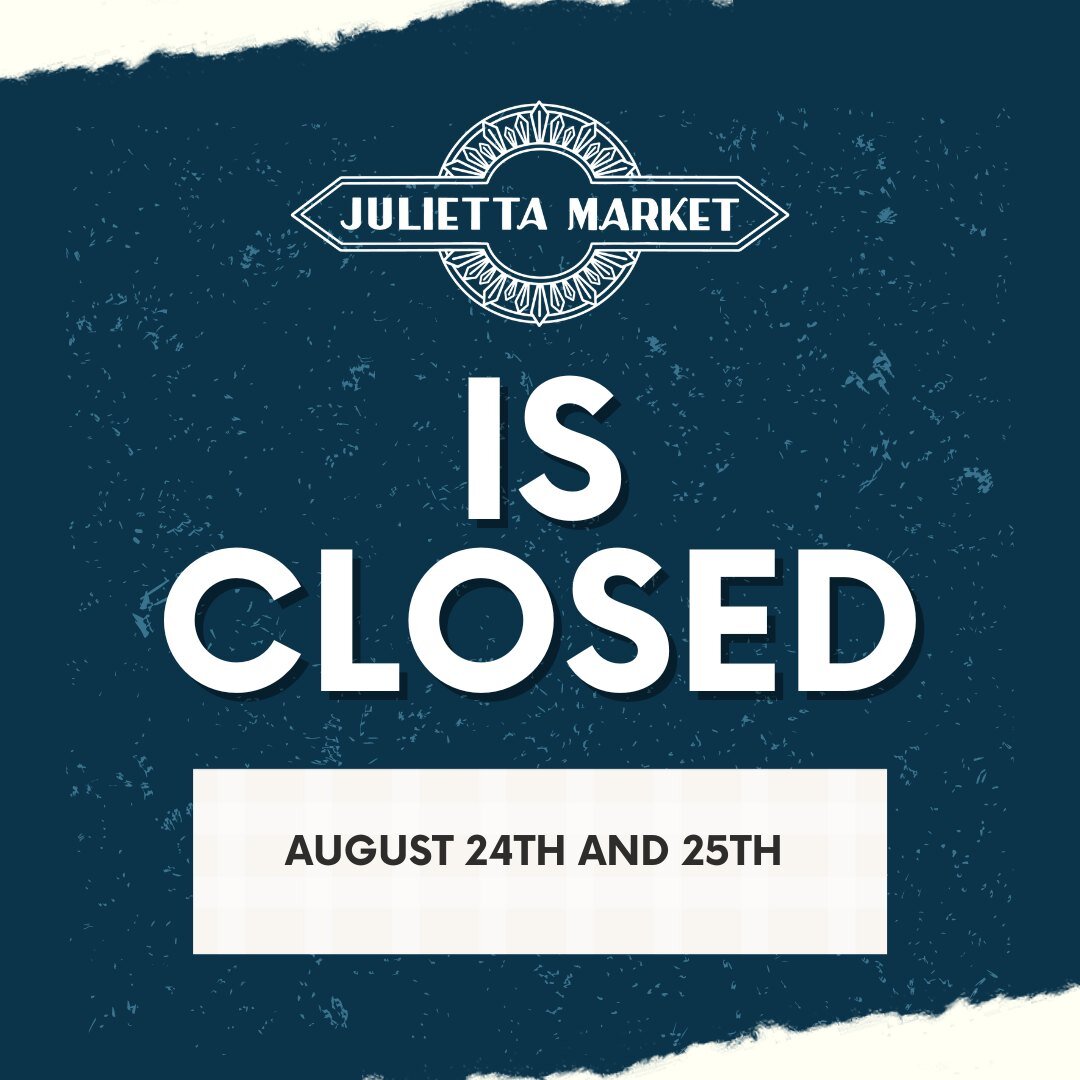 Julietta Market will be closed tomorrow, Friday the 25th, for the safety of our business owners. As most of you know, our market does not have a central air conditioning system. Therefore, to protect our vendors from the negative side effects of extr
